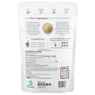 Foto 2 | Microingredientes Orgánicos De Melena De León En Polvo 454 G - Venta Internacional.
