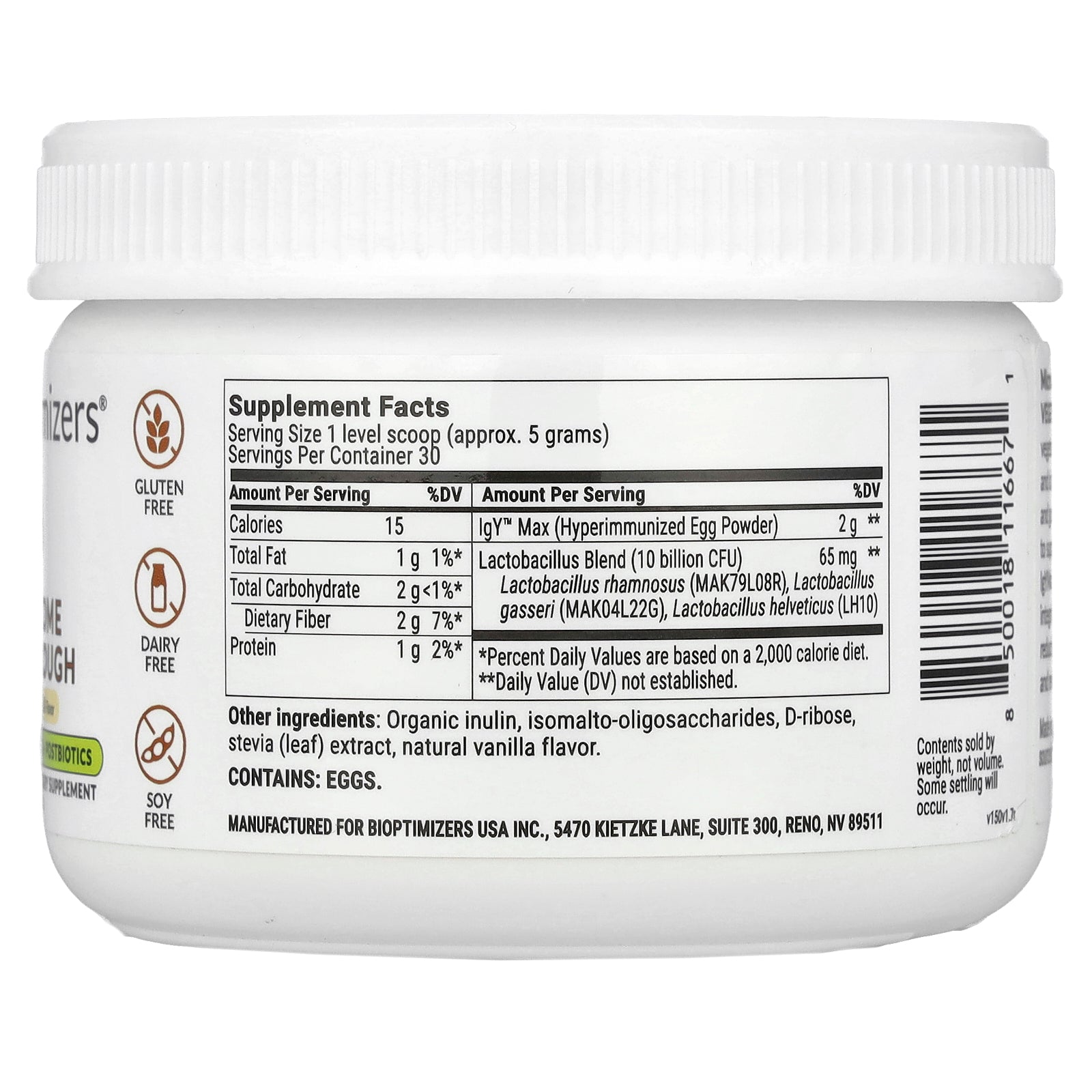 Foto 3 pulgar | Suplemento Bioptimizers Microbiome Breakthrough 150 G - Venta Internacional.