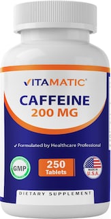 Foto 1 | Píldoras De Cafeína Vitamatic 200 Mg 250 Tabletas Vegetarianas - Venta Internacional.