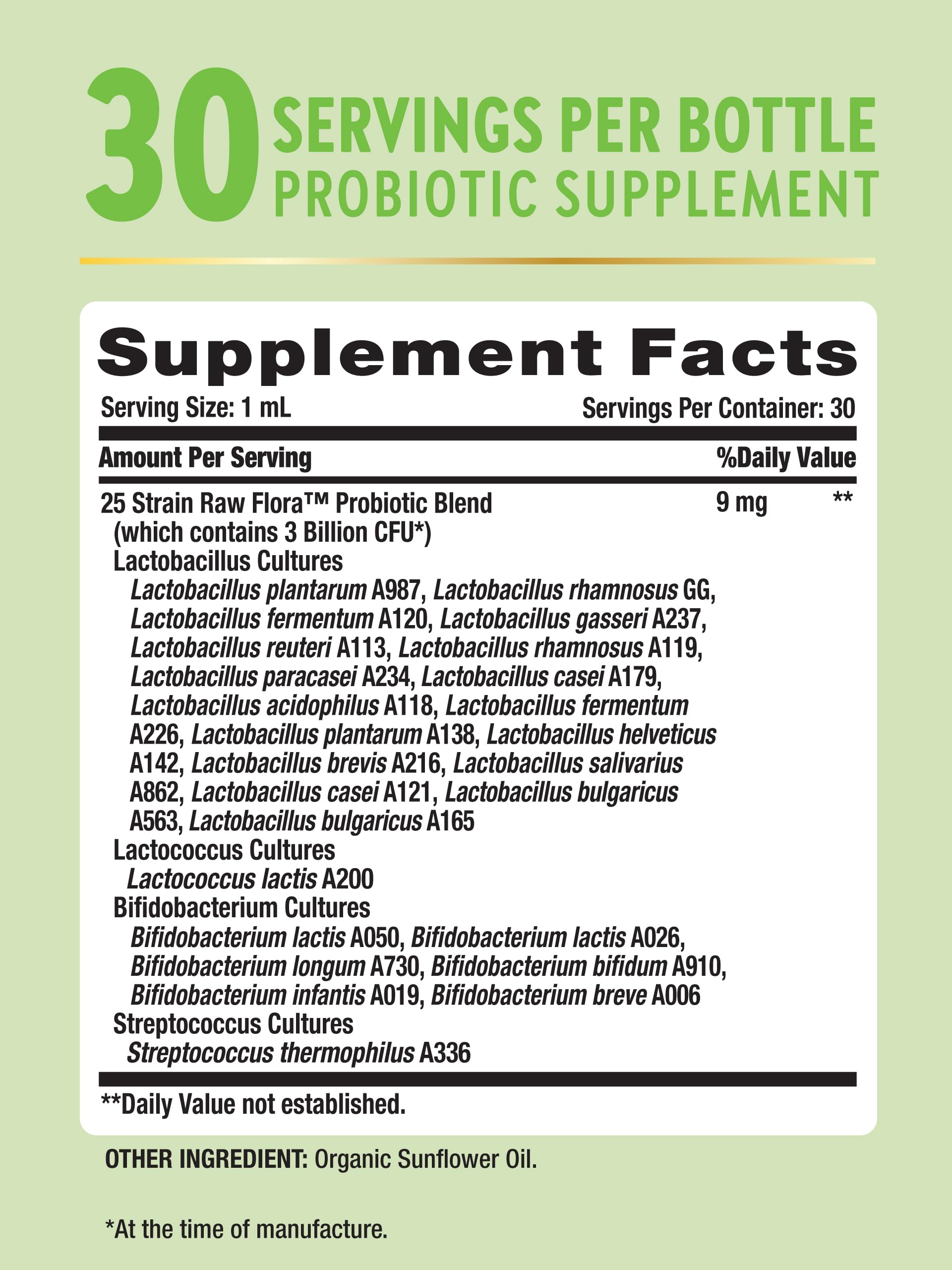 Foto 2 | Probiótico Líquido Nature's Truth Raw Flora 25 Mil Millones de Cfu - Venta Internacional