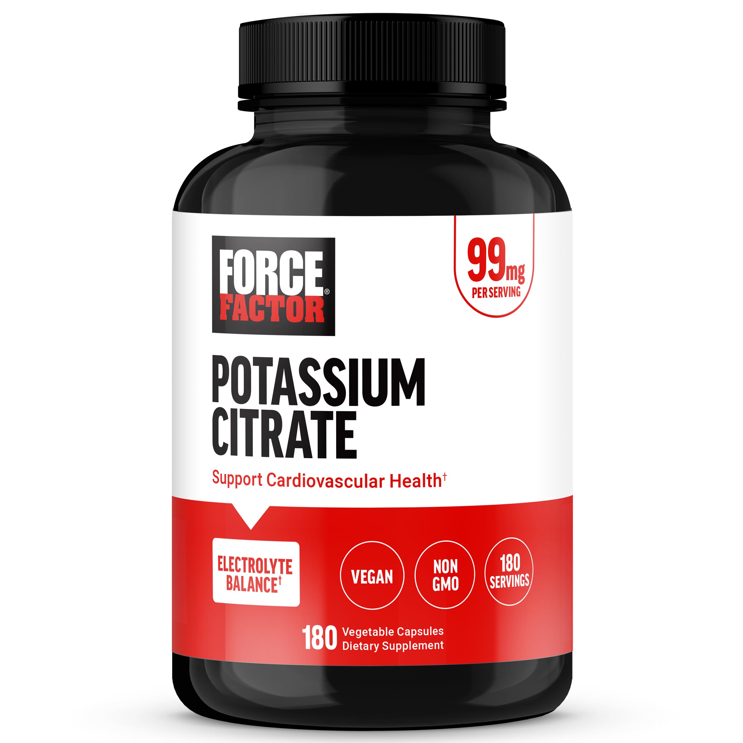 Foto 1 | Suplemento Force Factor Citrato de Potasio 180 Cápsulas - Venta Internacional