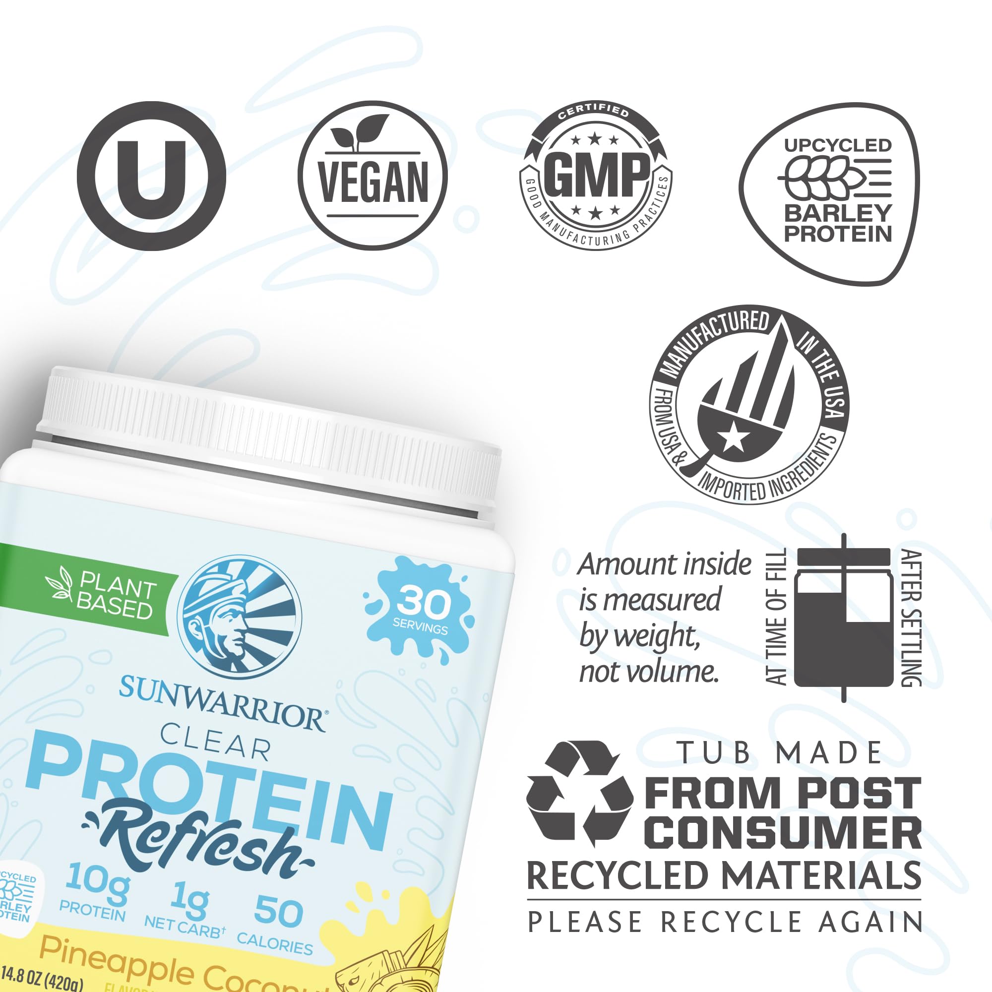 Foto 3 | Mezcla De Agua Proteica Sunwarrior 420 g-Venta Internacional