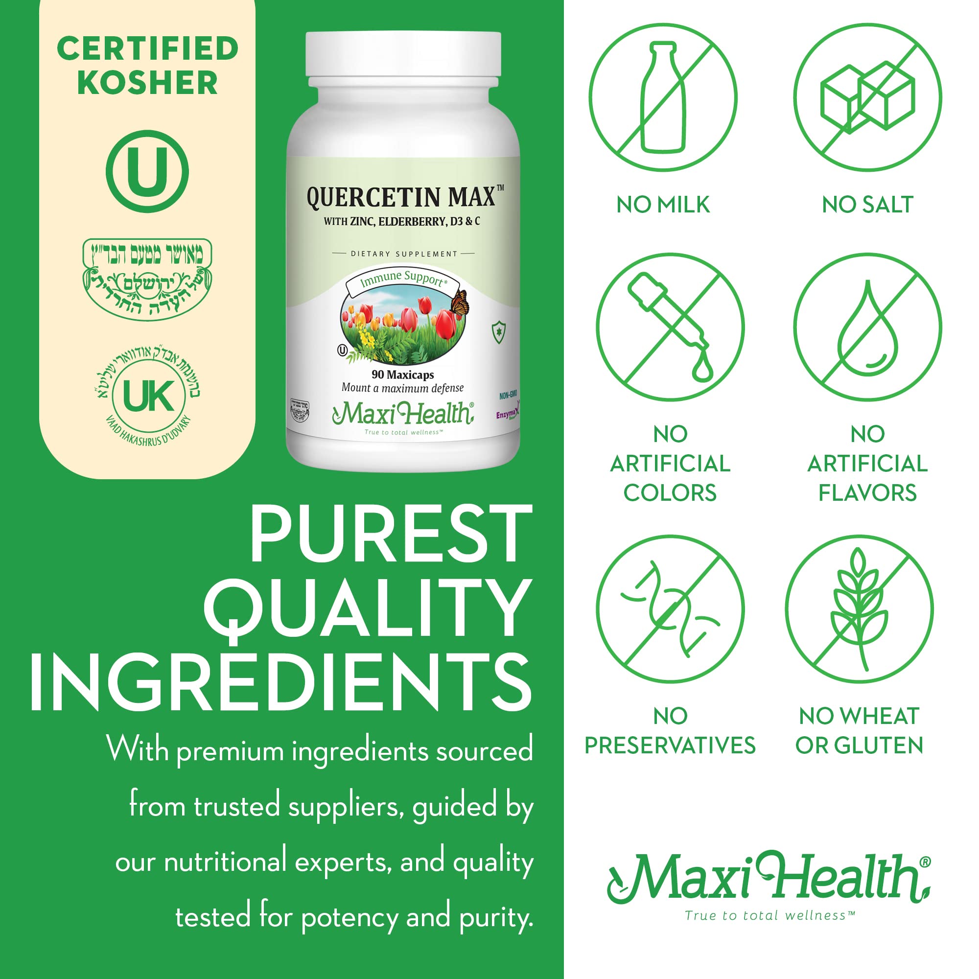 Foto 5 pulgar | Suplemento De Salud Maxi Health Quercetina 500 Mg Con Zinc 30 Mg - Venta Internacional.