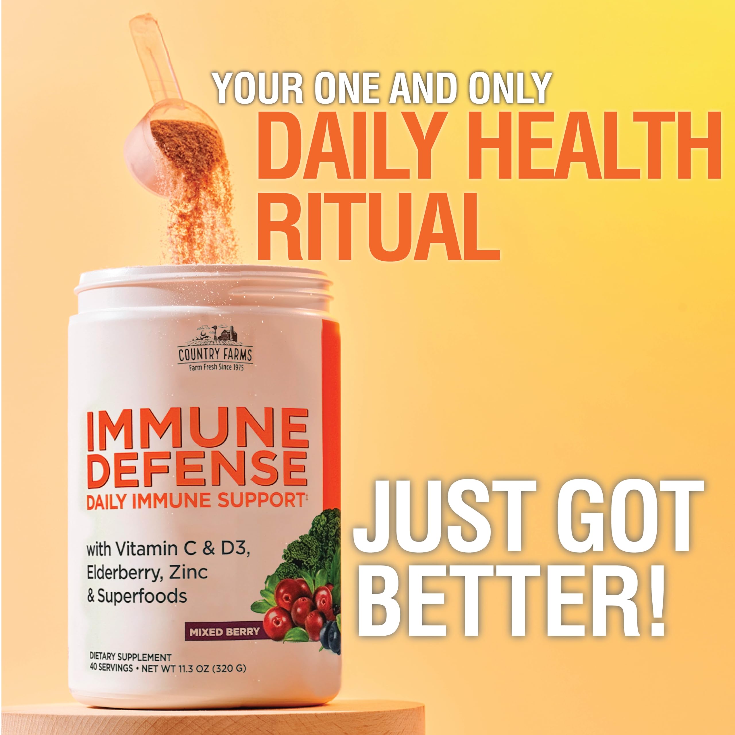 Foto 5 pulgar | Suplemento Country Farms Immune Defense Superfoods  40 Porciones - Venta Internacional.