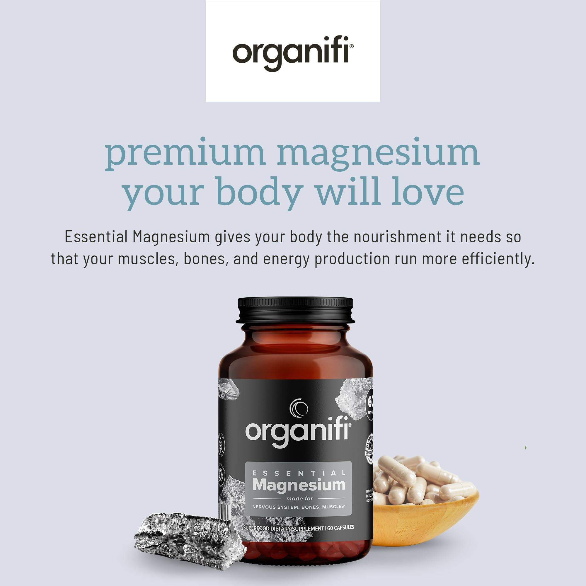 Foto 3 | Suplemento Organifi Essential de Glicinato de Magnesio 60 Cápsulas - Venta Internacional