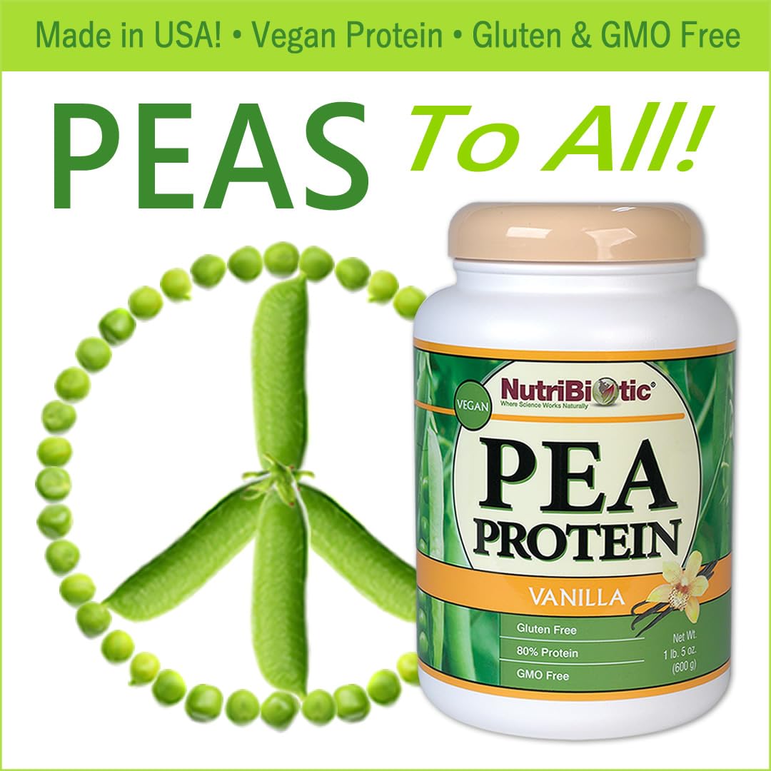 Foto 5 pulgar | Proteína En Polvo Nutribiotic  Proteína De Guisante Y Vainilla  620 Ml - Venta Internacional.