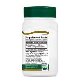 Foto 5 | Suplemento De Extracto De Ginkgo Biloba Del Siglo Xxi 60 Cápsulas - Venta Internacional.