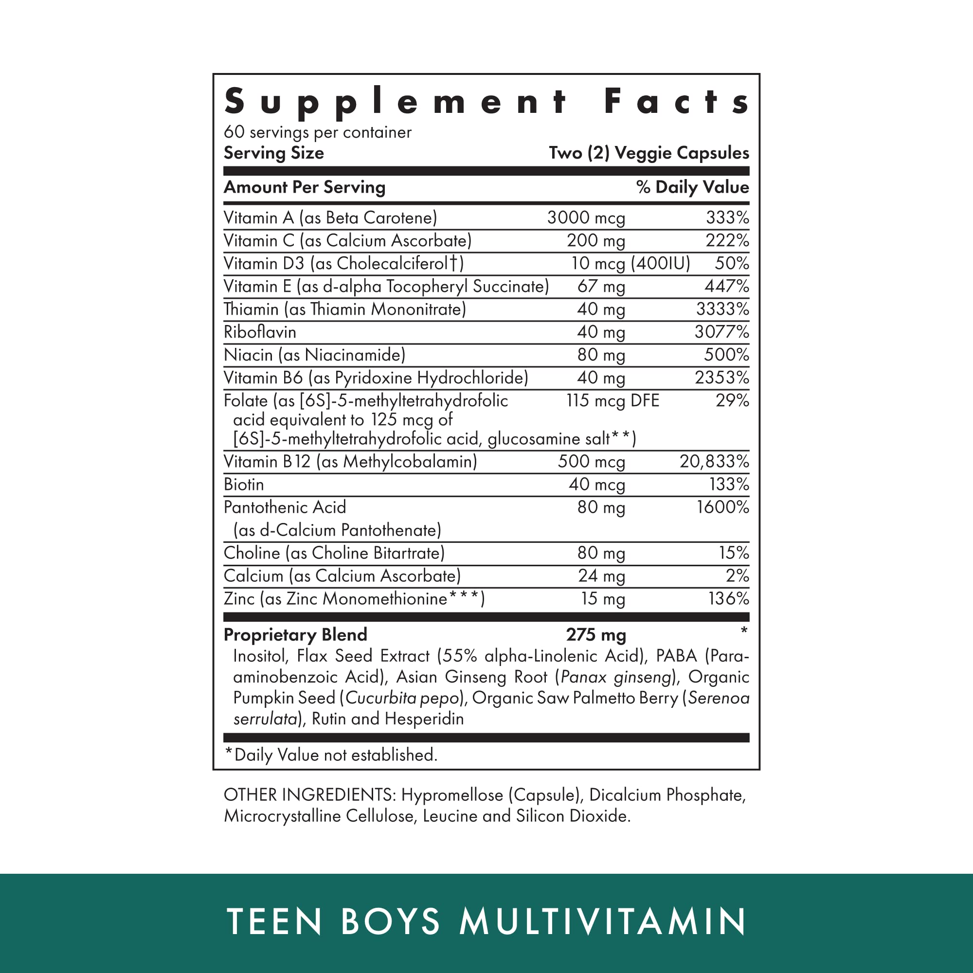 Foto 2 | Suplemento Michael's Health Naturopathic Teen Boys 120 Cápsulas - Venta Internacional