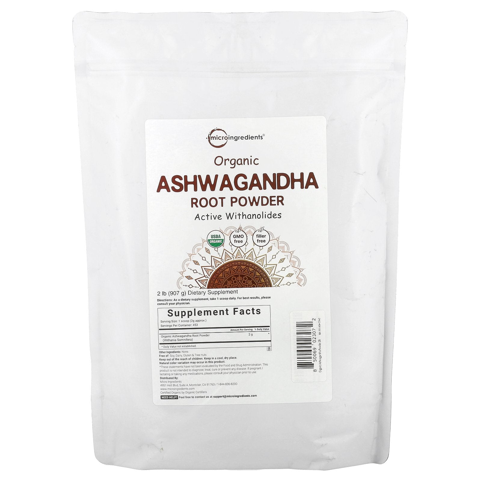 Foto 2 pulgar | Microingredientes Orgánicos De Raíz De Ashwagandha En Polvo  907 G - Venta Internacional.
