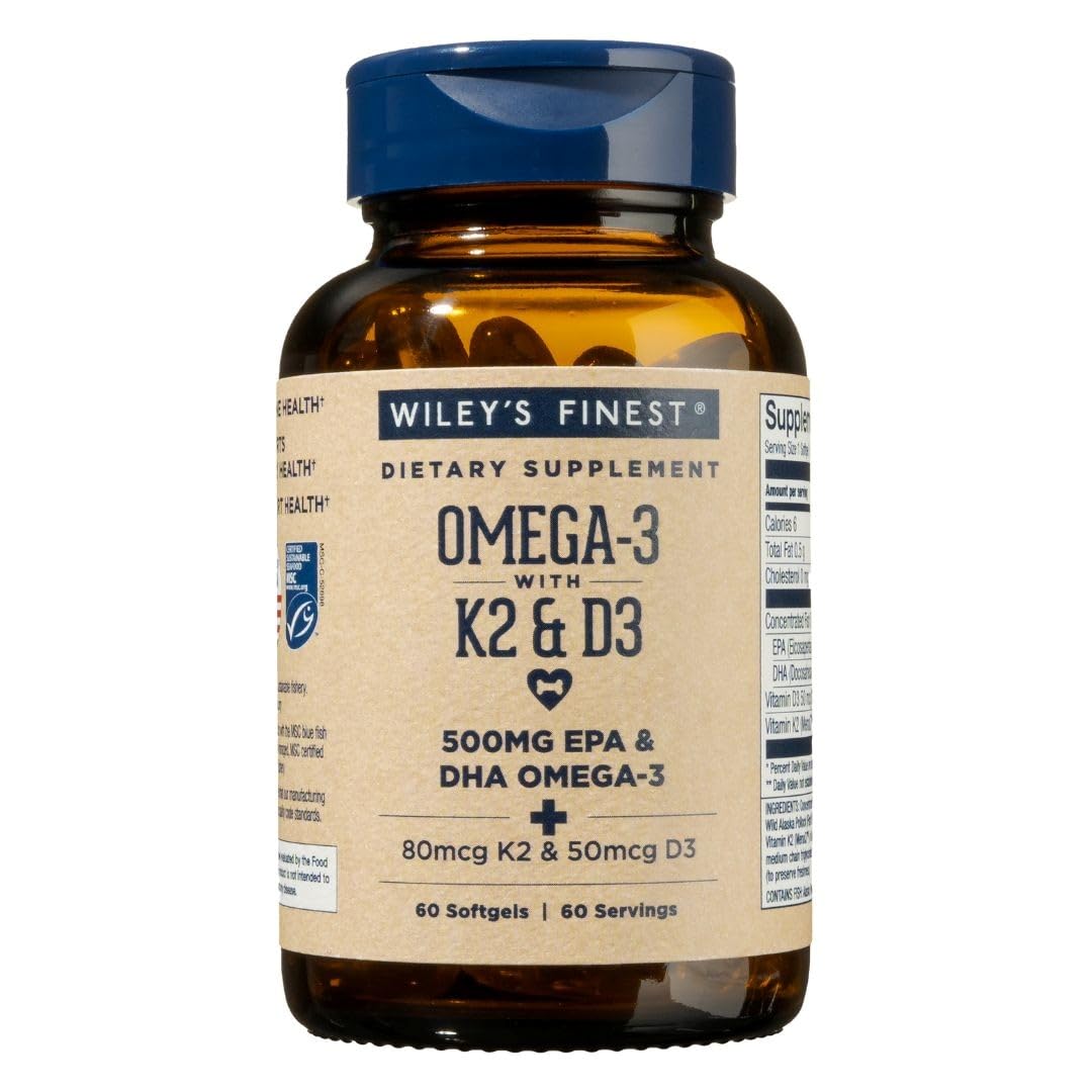 Foto 1 | Suplemento de Vitaminas K2 Y D3 con  Aceite De Pescado Salvaje De Alaska De Wiley's - Venta Internacional.