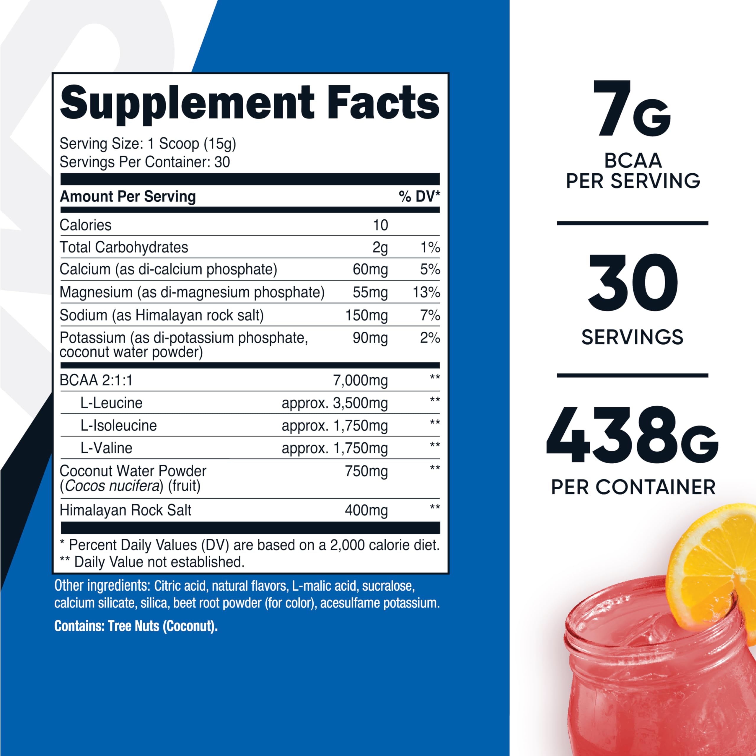 Foto 3 pulgar | Suplemento Nutricost Bcaa + Hydration Powder 30 Porciones - Venta Internacional.