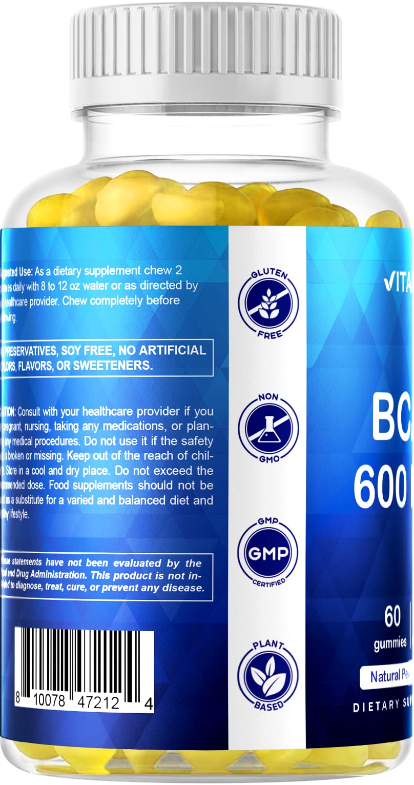 Foto 6 pulgar | Suplementos Vitamatic Bcaa En Gomitas 600 Mg, 60 Gomitas Veganas - Venta Internacional.