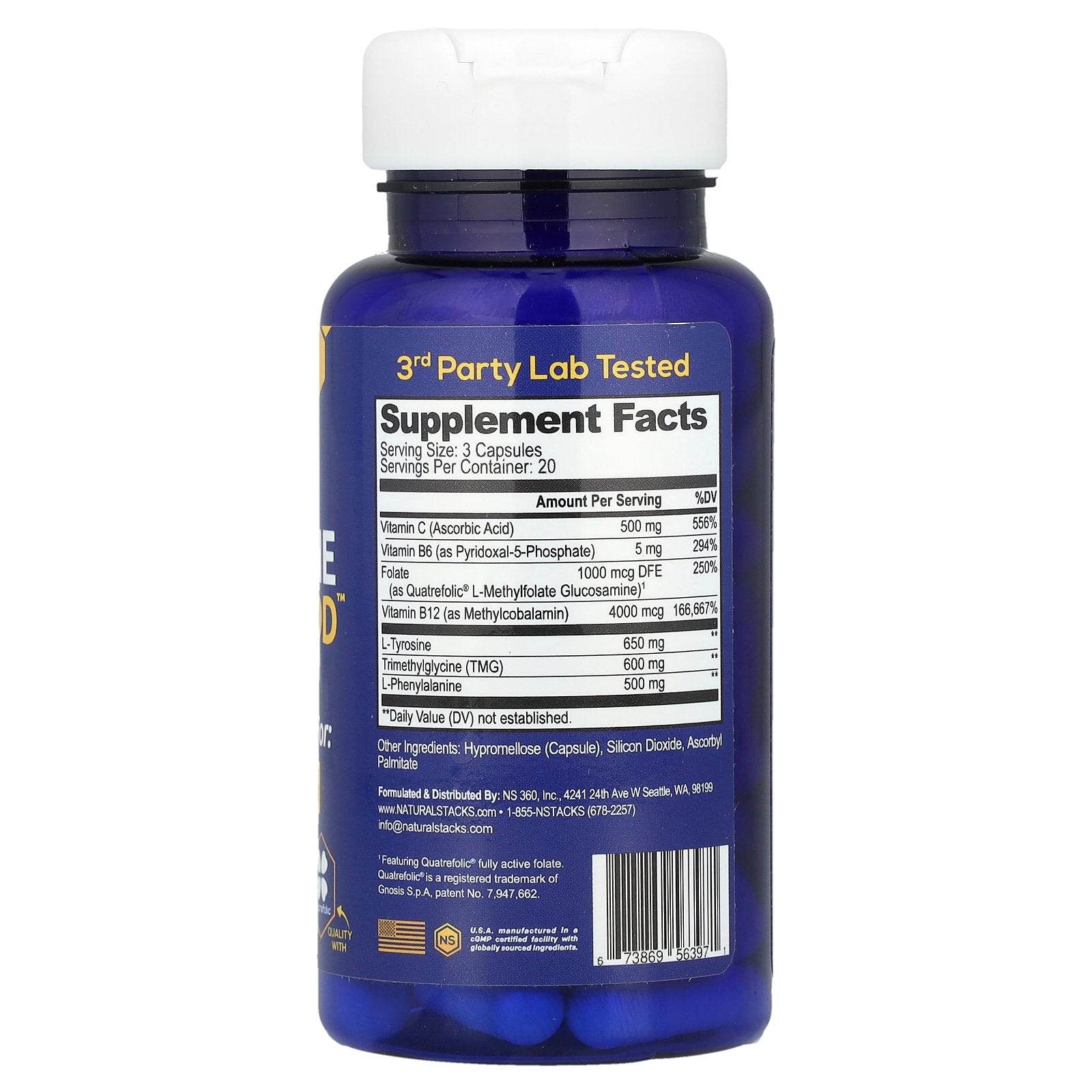 Foto 3 pulgar | Supplement Natural Stacks Dopamine Brain Food 60 Cápsulas Veganas - Venta Internacional.