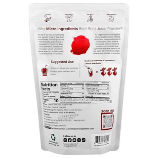 Foto 2 | Microingredientes De Jugo De Remolacha Orgánico En Polvo 454 G - Venta Internacional.