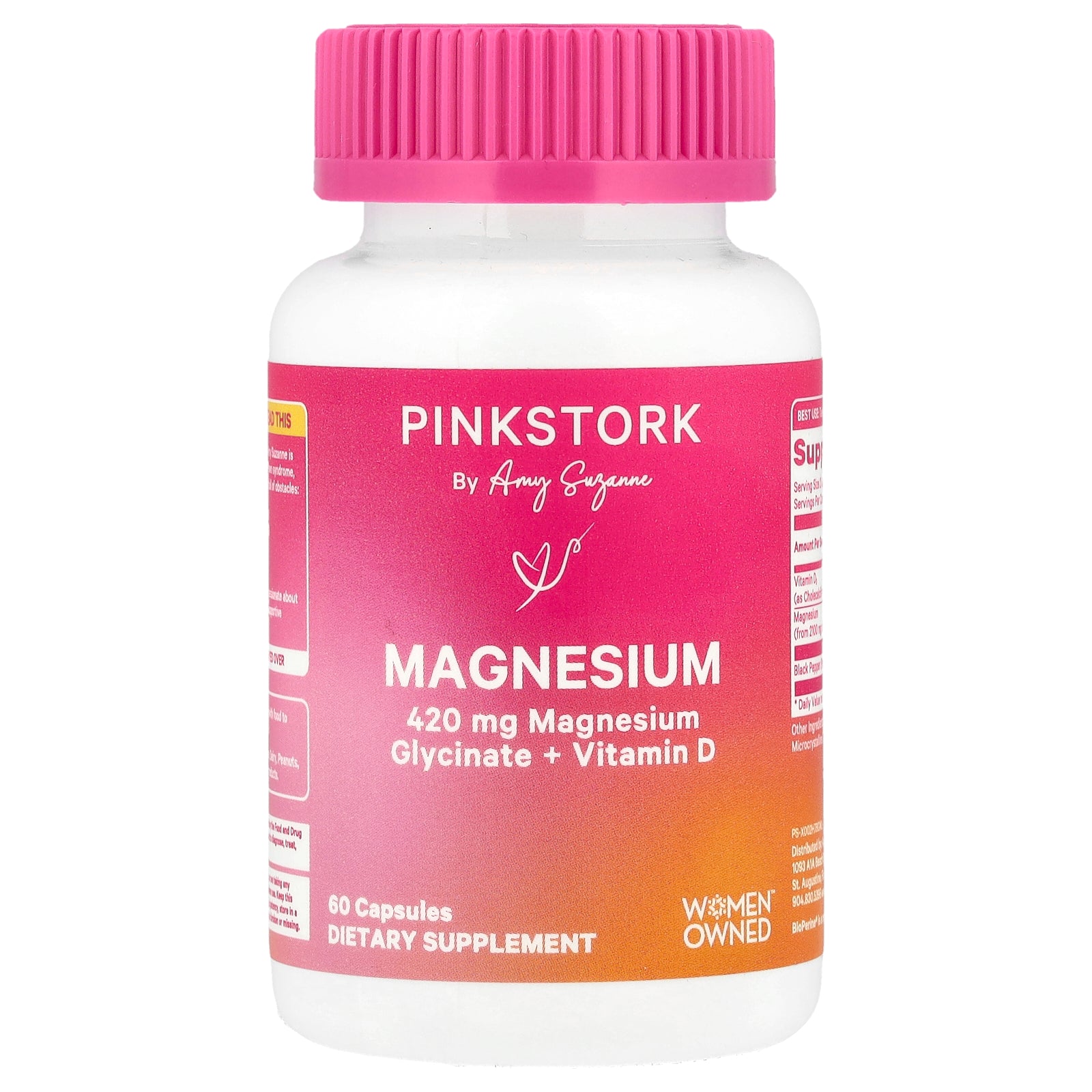 Foto 1 | Suplemento Pink Stork Magnesio 60 Cápsulas - Venta Internacional.