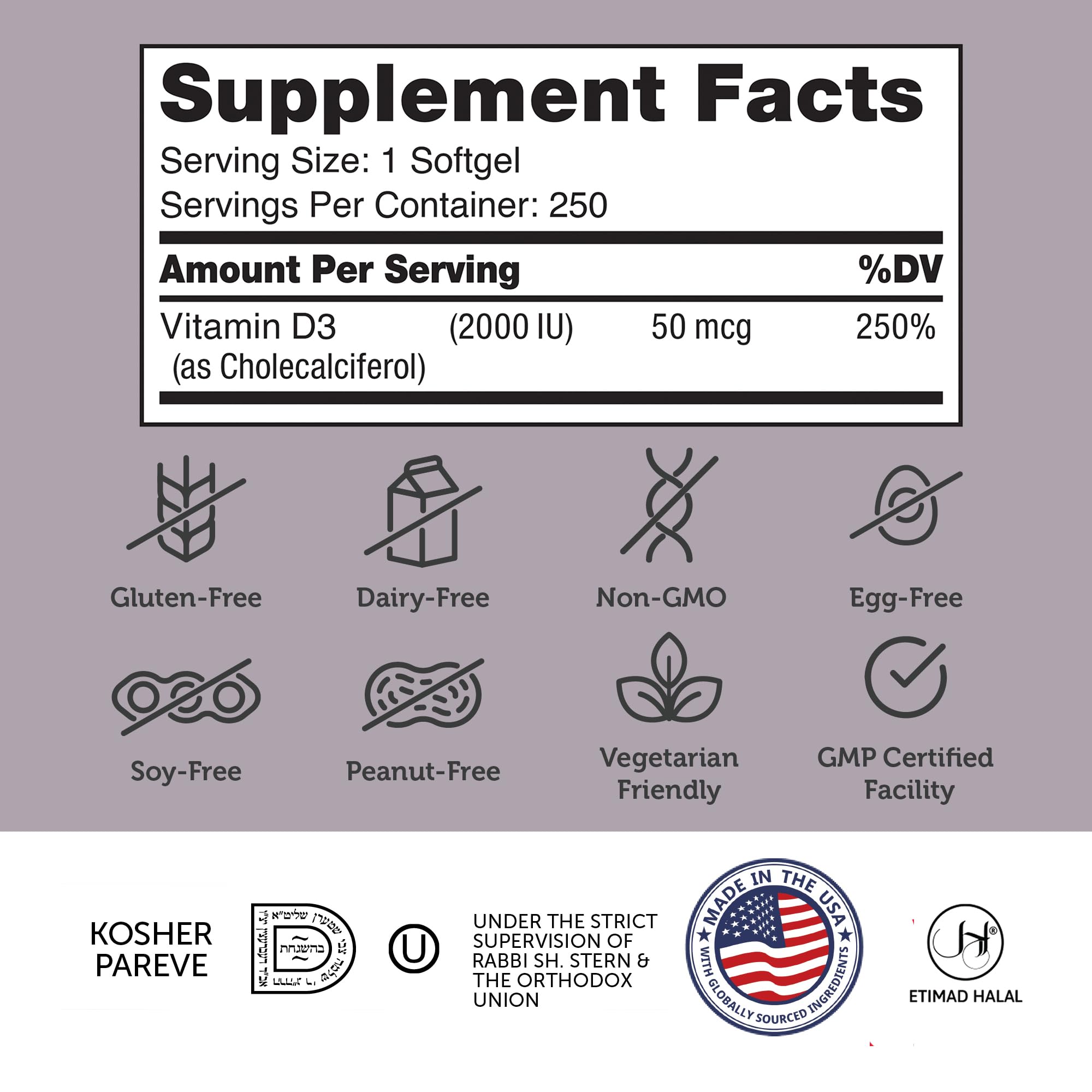 Foto 6 pulgar | Suplemento Zahler Advanced Vitamina D3 2000 Ui 250 Cápsulas Blandas - Venta Internacional
