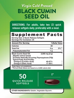 Foto 2 | Aceite De Semillas De Comino Negro Nature's Truth 50 Cápsulas-Venta Internacional