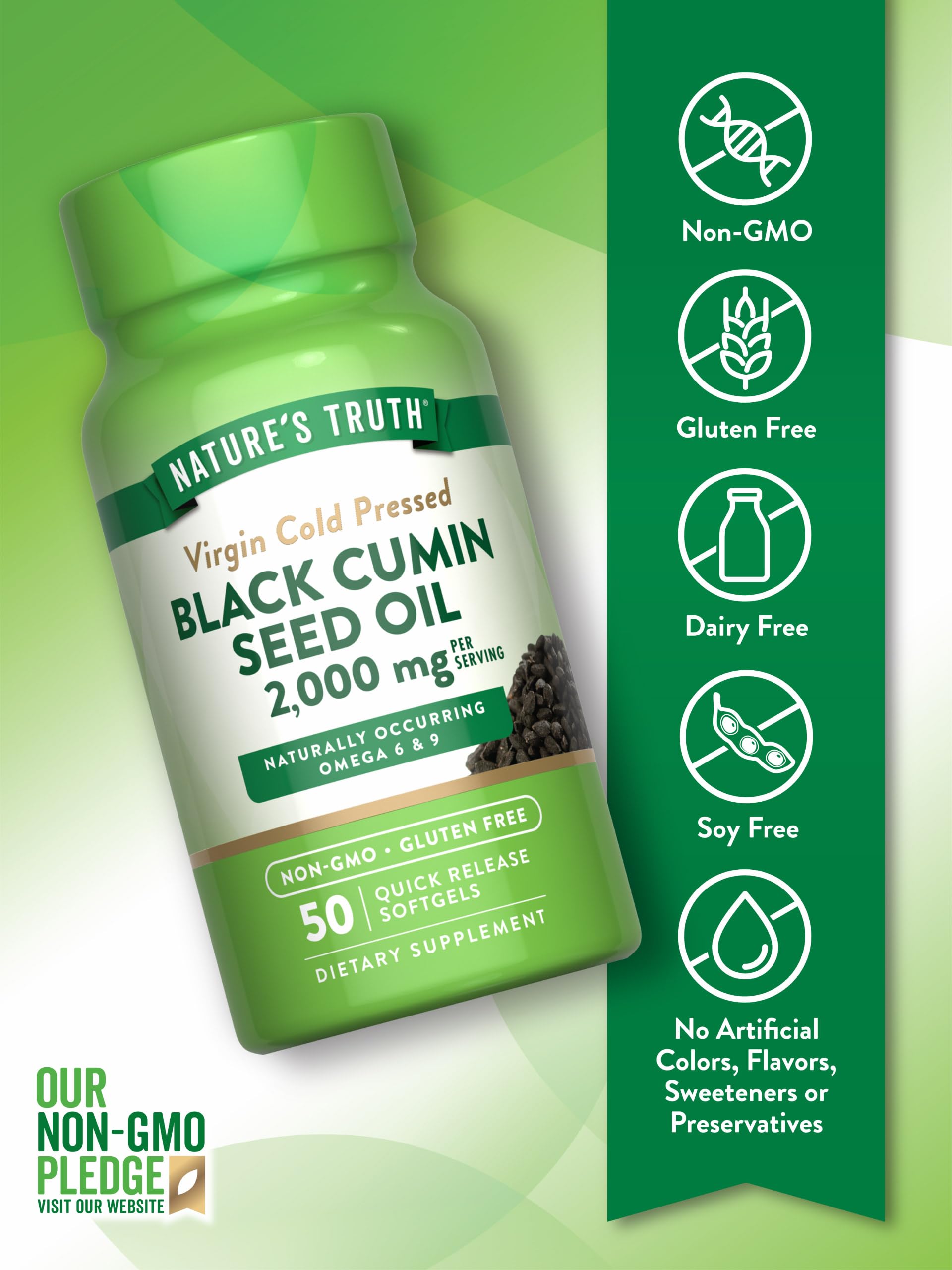 Foto 4 pulgar | Aceite De Semillas De Comino Negro Nature's Truth 50 Cápsulas-Venta Internacional