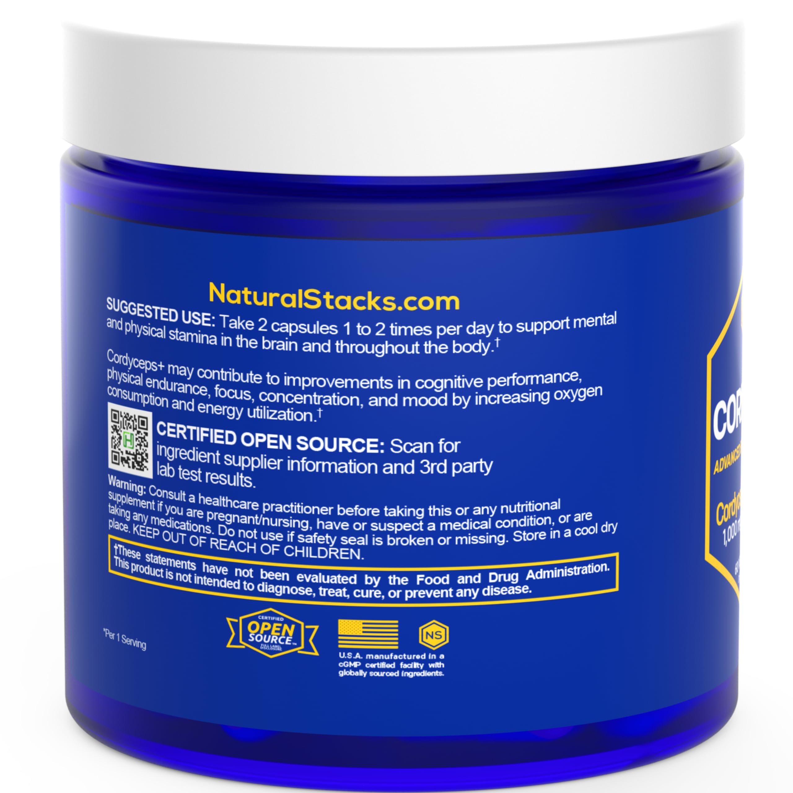 Foto 6 pulgar | Suplemento Natural Stacks Cordyceps Mushroom 60 Cápsulas - Venta Internacional
