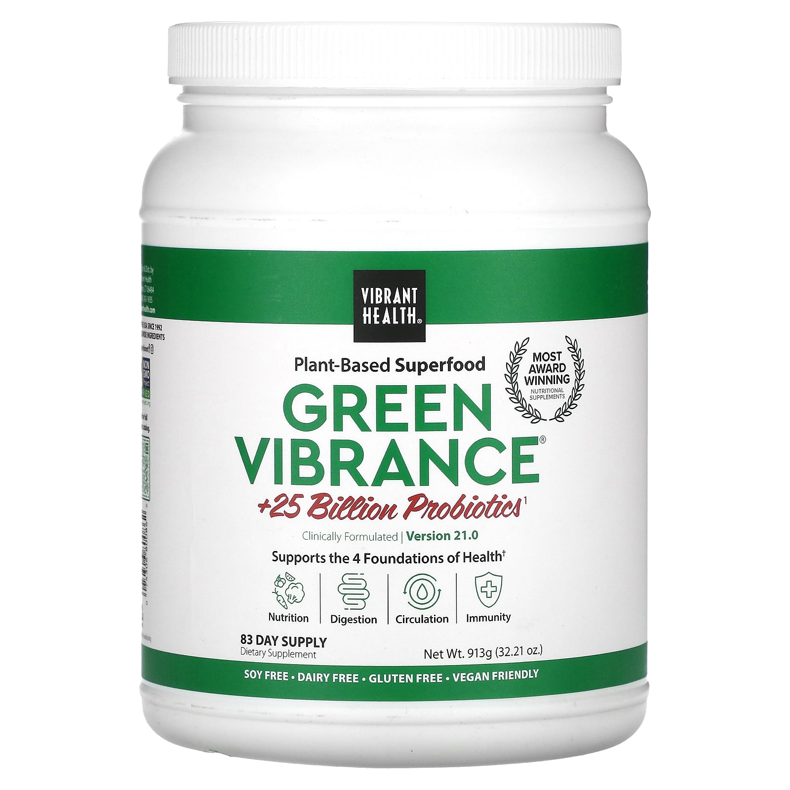 Foto 2 pulgar | Suplemento Vibrant Health Green Vibrance +25 B De Probióticos 913 G - Venta Internacional.