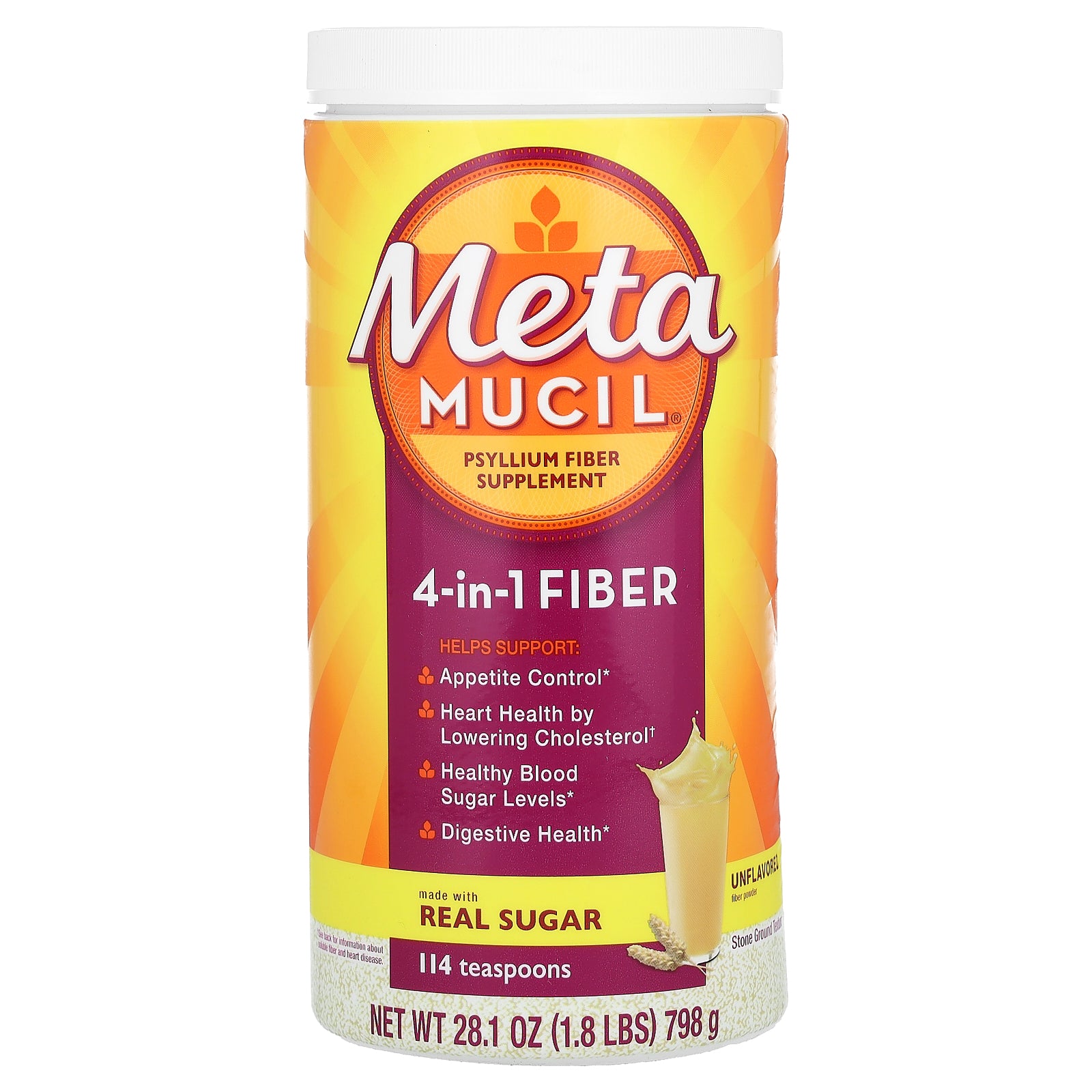 Foto 2 pulgar | Suplemento De Fibra Metamucil 4 En 1 Sin Sabor 798 G/798 Ml - Venta Internacional.