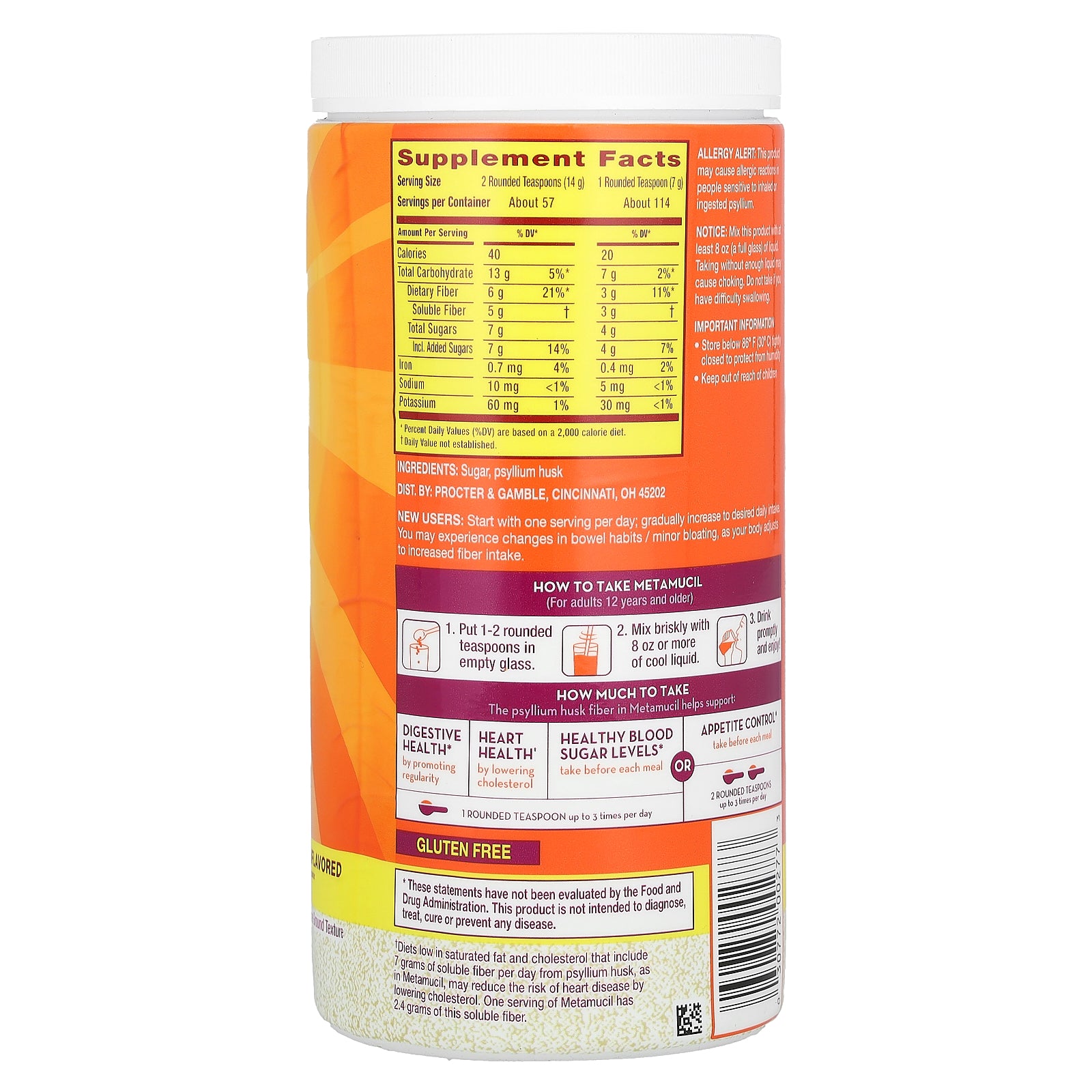 Foto 3 pulgar | Suplemento De Fibra Metamucil 4 En 1 Sin Sabor 798 G/798 Ml - Venta Internacional.