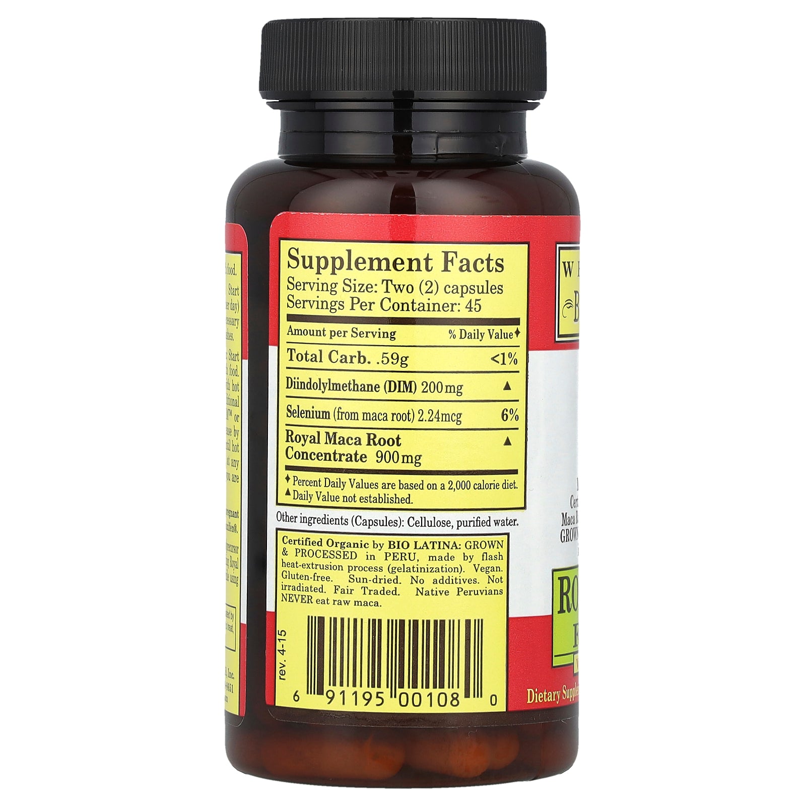 Foto 3 pulgar | Suplemento Royal Maca Plus De Whole World Botanicals Con 90 Cápsulas Vegetales Dim - Venta Internacional.