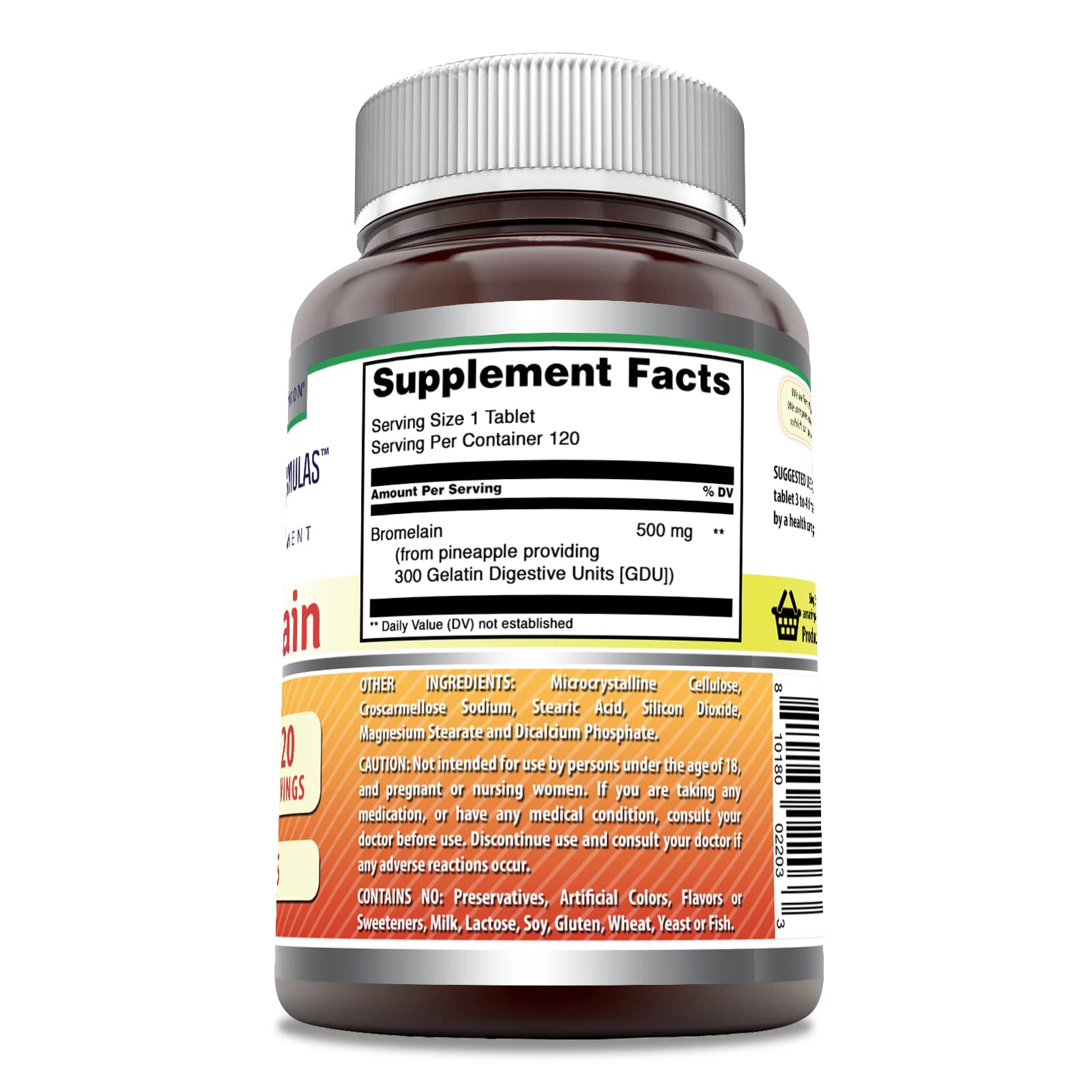 Foto 2 | Suplemento Amazing Formulas de Bromelina 500 Mg 120 Comprimidos - Venta Internacional