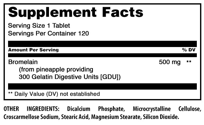 Foto 4 | Suplemento Amazing Formulas de Bromelina 500 Mg 120 Comprimidos - Venta Internacional