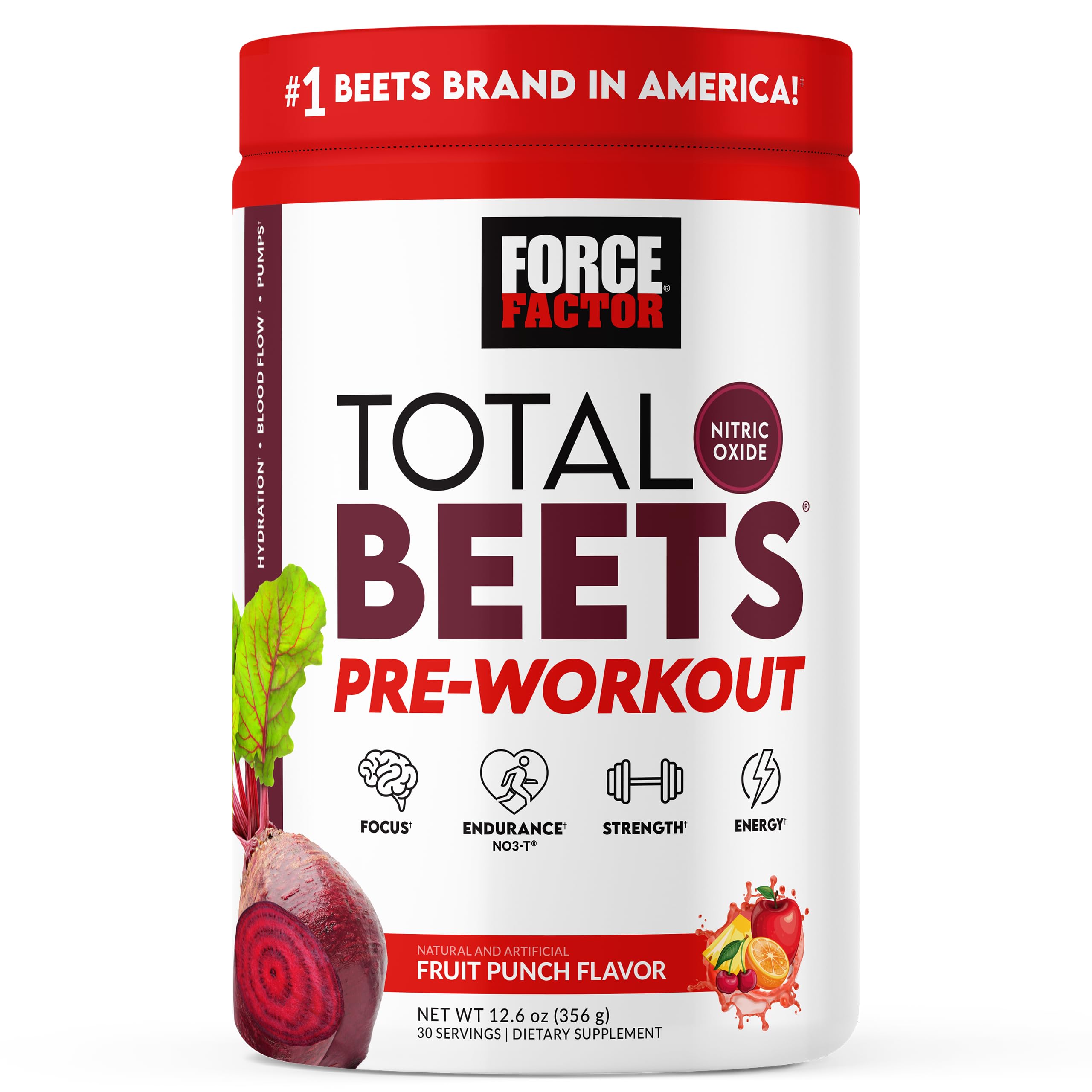 Foto 1 | Pre Entreno Force Factor Total Beets 30 Porciones - Venta Internacional