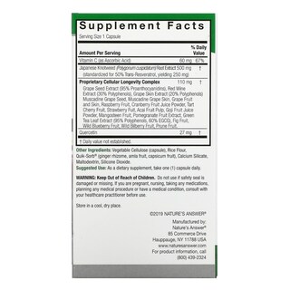 Foto 2 | Suplemento Nature's Answer De Resveratrol 637 Mg 60 Cápsulas Vegetarianas - Venta Internacional.