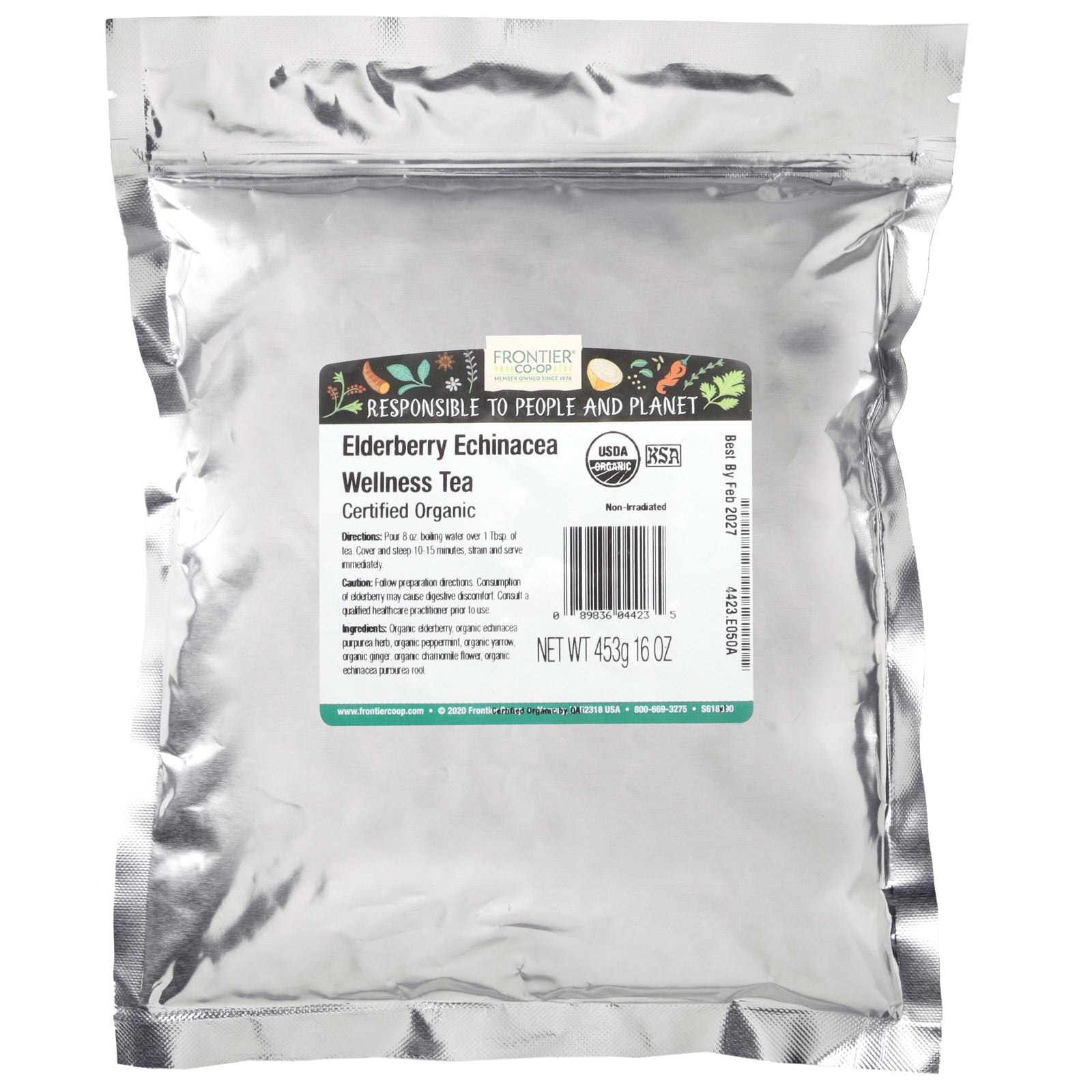 Foto 2 | Tea Frontier Co-op Organic Elderberry Equinacea Wellness 453 G - Venta Internacional.