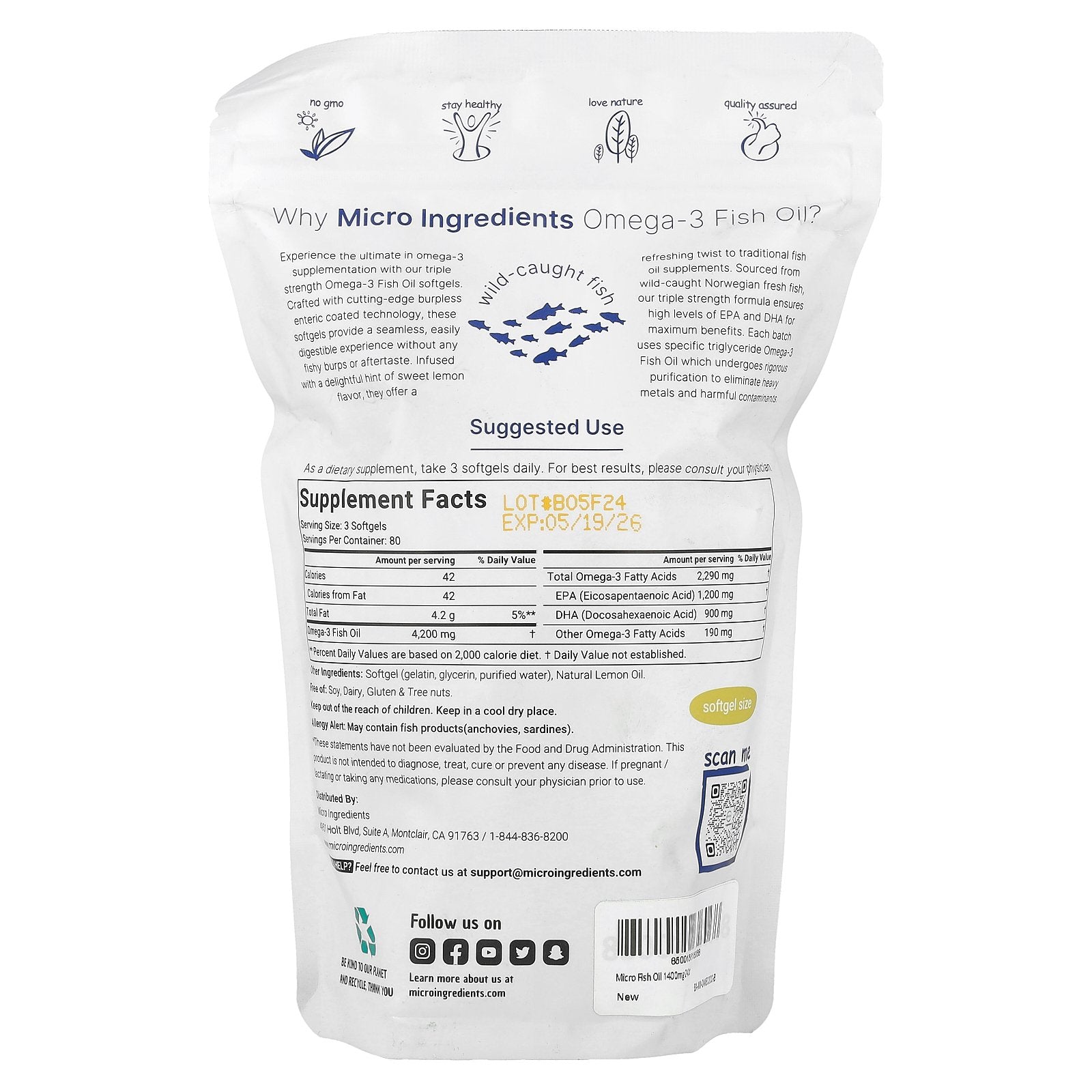 Foto 3 pulgar | Suplemento De Microingredientes: Aceite De Pescado Omega-3 De Triple Concentración - Venta Internacional.