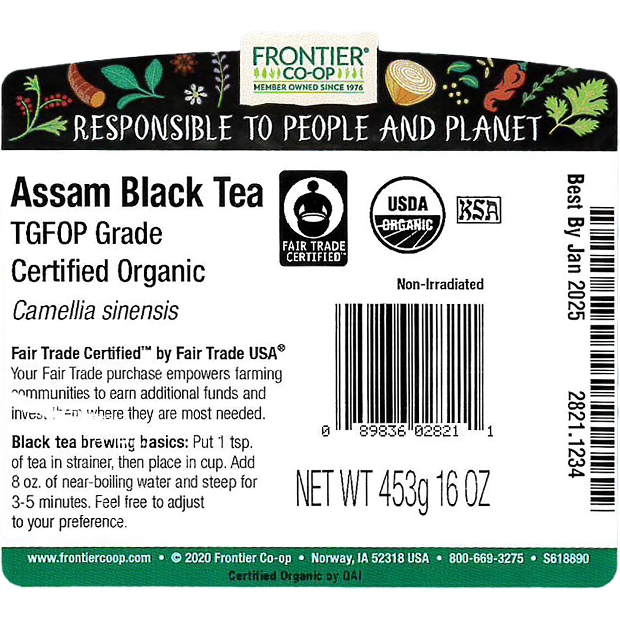 Foto 3 pulgar | Tea Frontier Co-op Assam Tippy Golden Flower Orange Pekoe 454 G - Venta Internacional.
