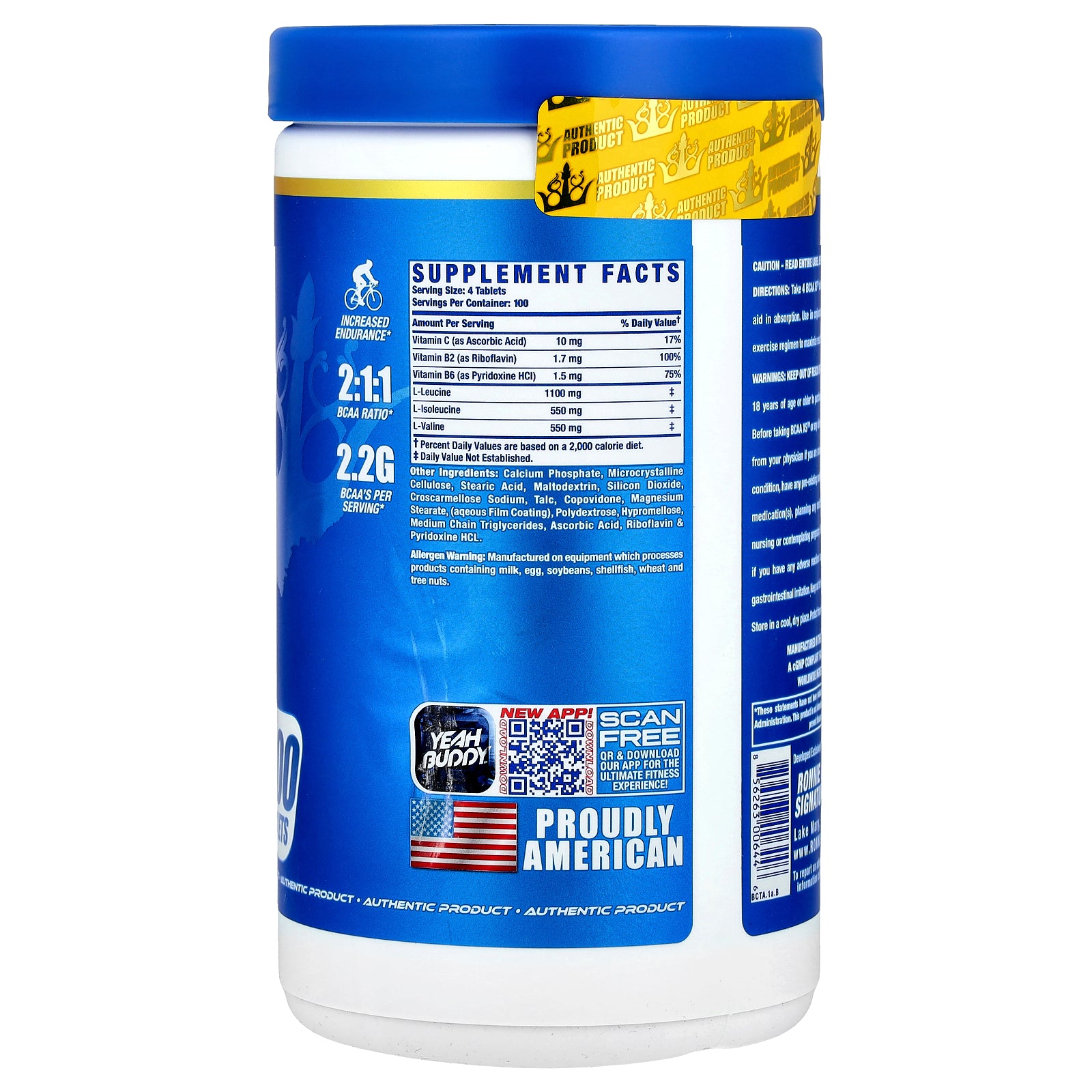 Foto 3 pulgar | Suplemento Ronnie Coleman Bcaa Xs 400 Tabletas Vital Edition - Venta Internacional.