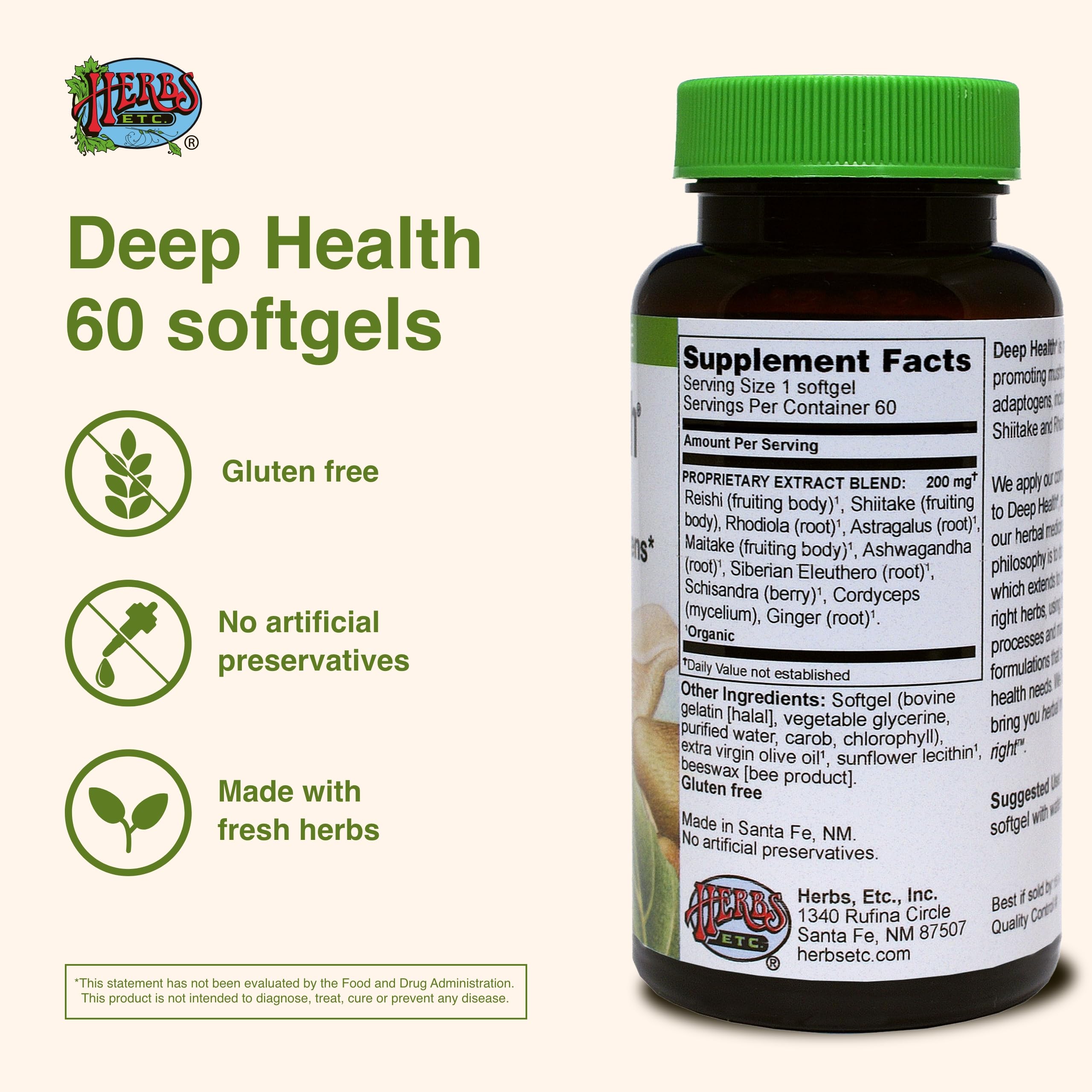 Foto 3 pulgar | Hierbas Suplementarias  Etc. Deep Health Con Hongos Reishi  60 Cápsulas Blandas - Venta Internacional.