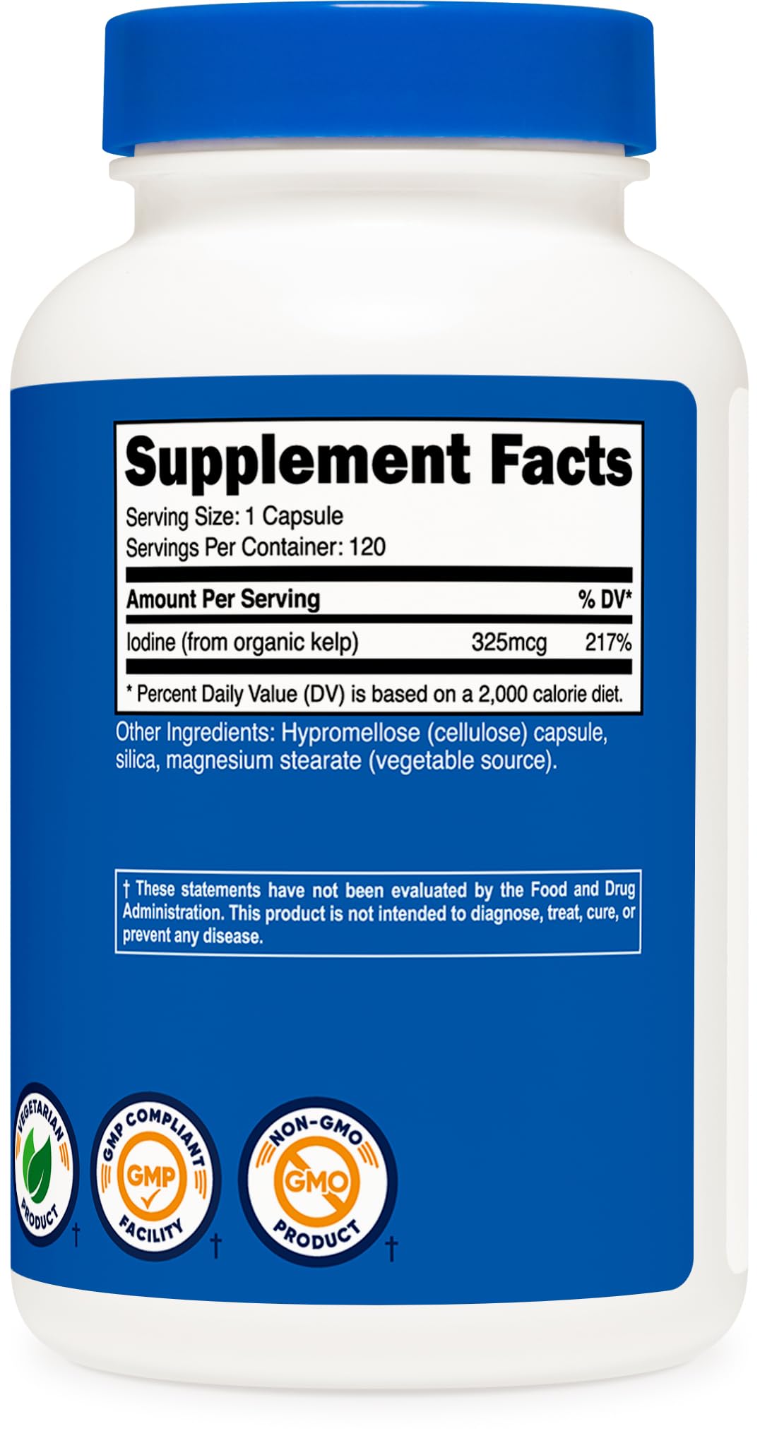 Foto 5 | Suplemento Nutricost  Cápsulas De Algas Marinas  325 Mcg  Yodo  120 Cápsulas - Venta Internacional.