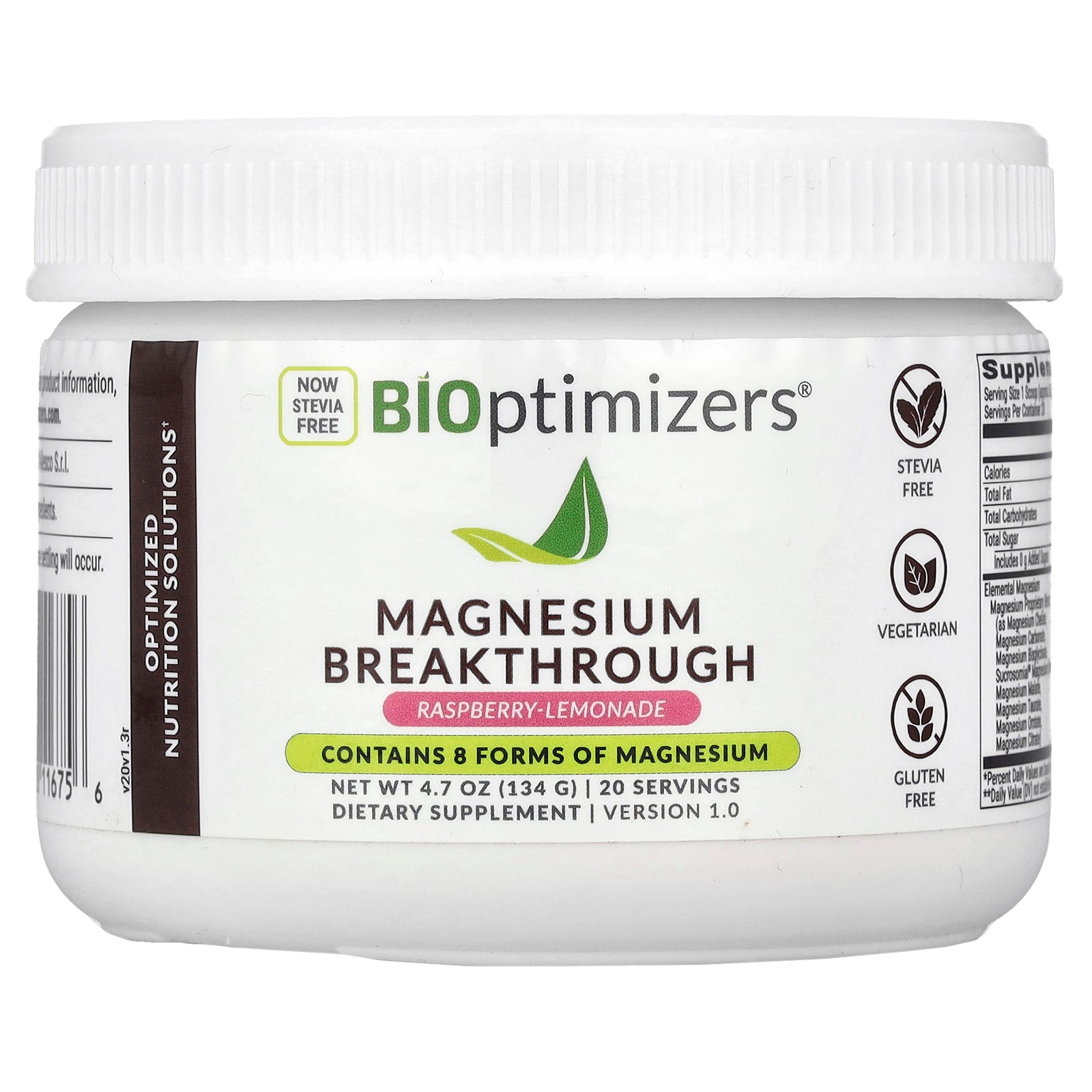 Foto 2 pulgar | Suplemento Bioptimizers Magnesium Breakthrough  134 G De Limonada De Frambuesa - Venta Internacional.