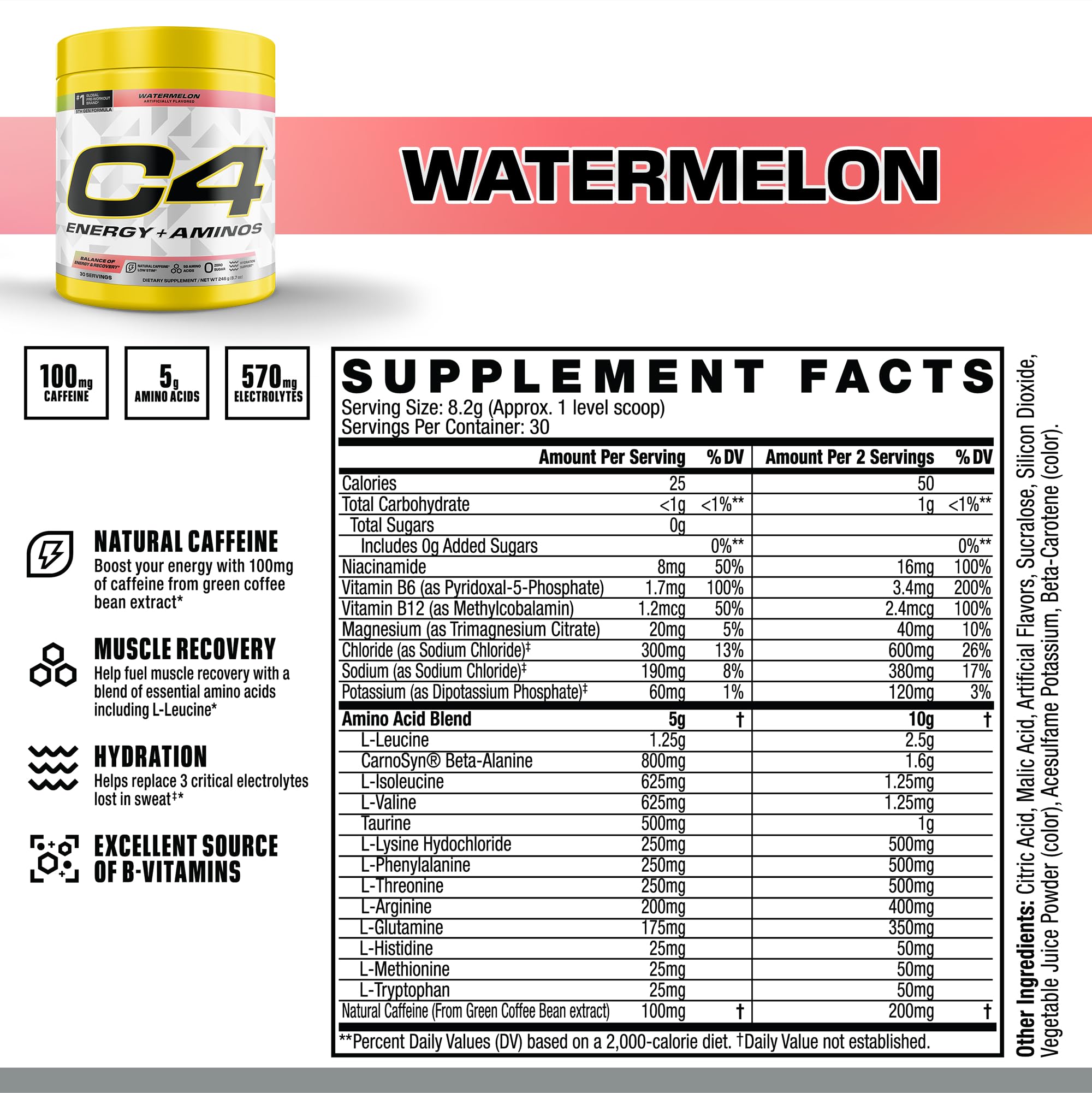 Foto 3 pulgar | Suplemento Cellucor C4 Energy + Aminos en Polvo 30 Porciones - Venta Internacional