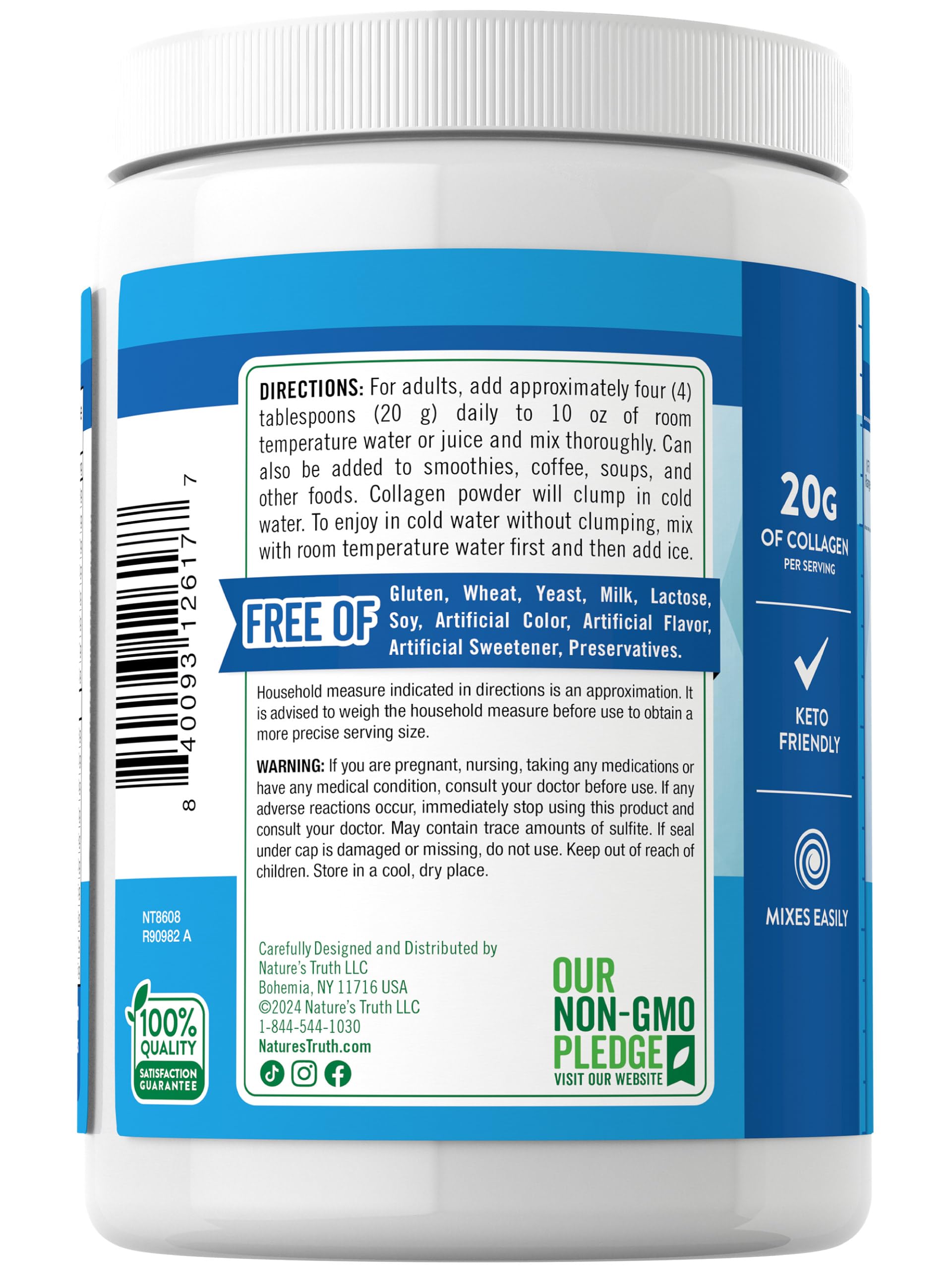 Foto 8 pulgar | Péptidos de Colágeno en Polvo Nature's Truth Sin Sabor  300 Ml - Venta Internacional