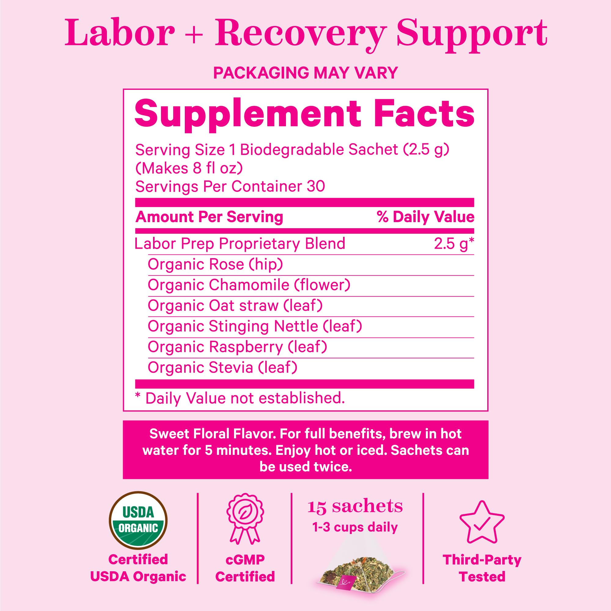 Foto 5 pulgar | Té Para El Embarazo Pink Stork Labor Prep Con Frambuesa Y Manzanilla - Venta Internacional.
