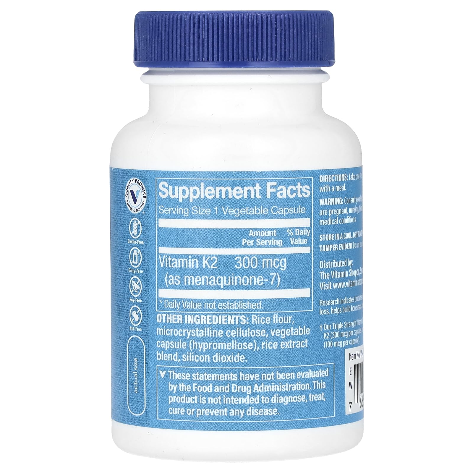 Foto 2 | Vitamina K2 The Vitamin Shoppe 120 Tabletas  -  Venta Internacional