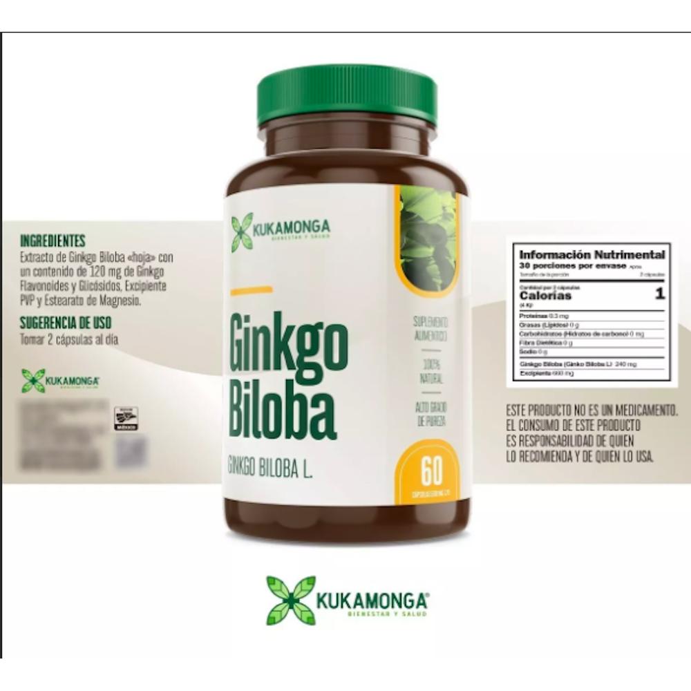 Foto 5 pulgar | Suplemento Kukamonga Ginko Bilboa 2 Frascos