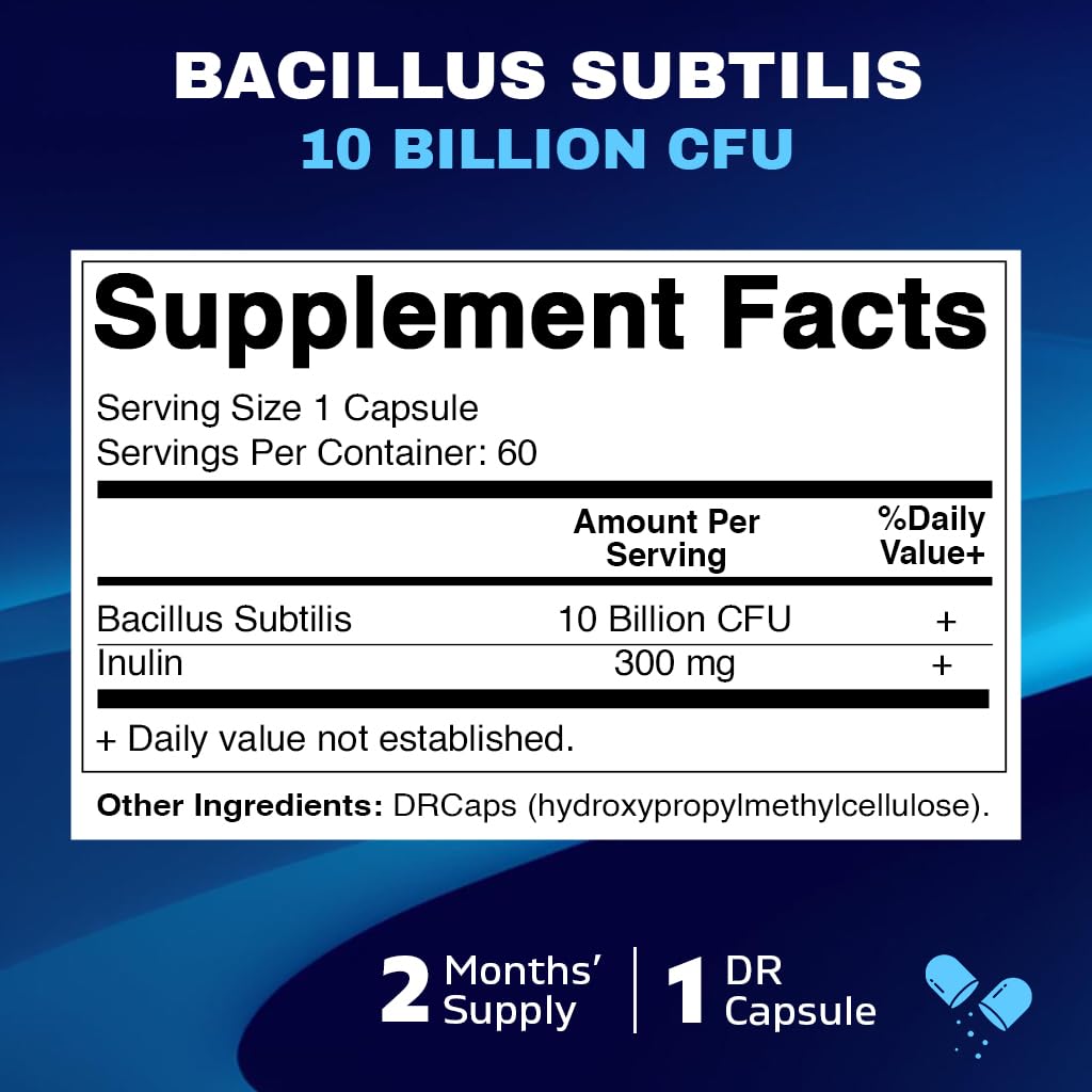 Foto 3 pulgar | Suplemento Vitamático Bacillus Subtilis de 10 Mil Millones 60 Cápsulas - Venta Internacional
