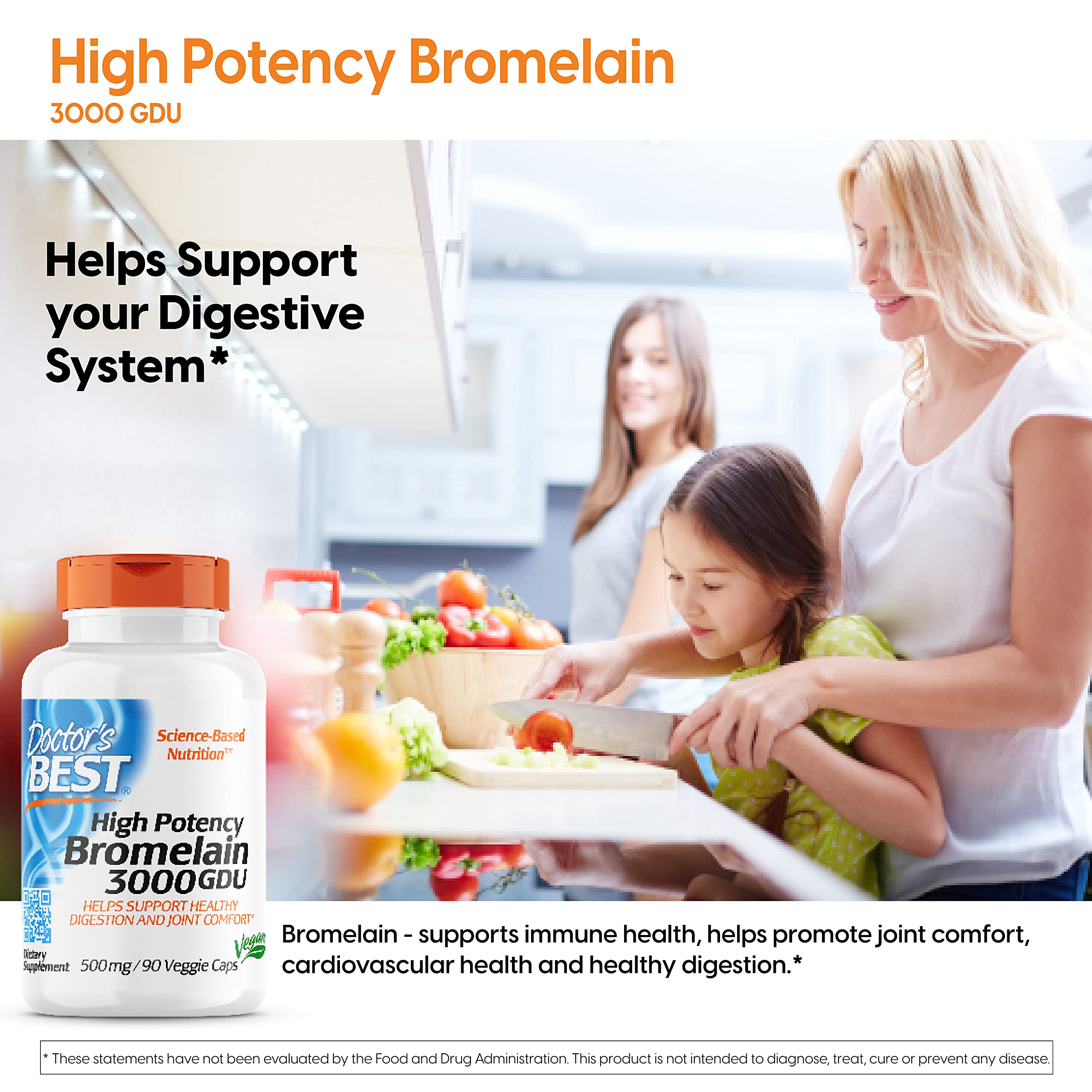 Foto 3 pulgar | Suplementos Doctor's Best Para La Digestión Proteolítica De Bromelina  500 Mg - Venta Internacional.