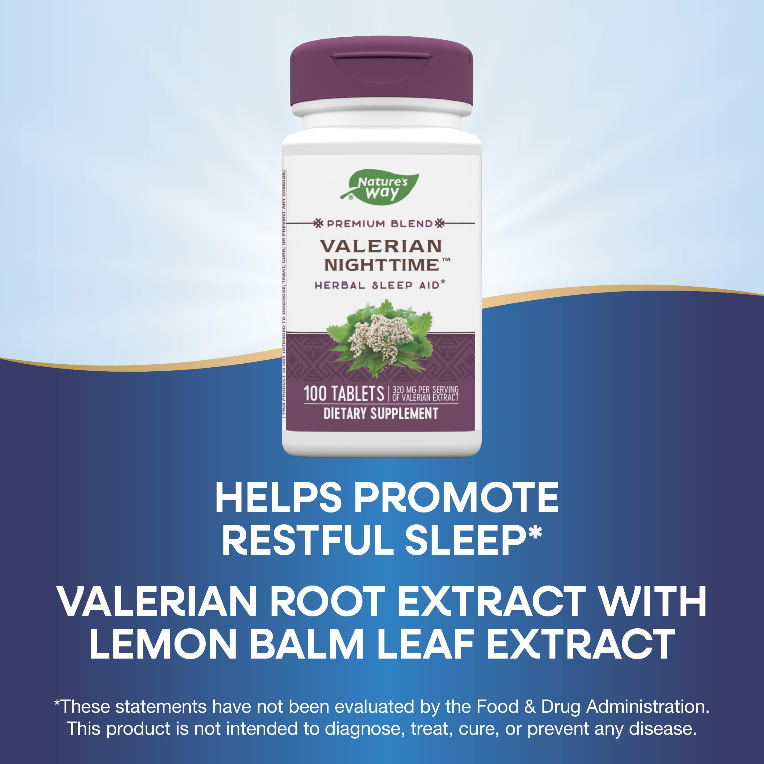 Foto 4 pulgar | Suplemento Nature's Way Valerian Nighttime 100 Comprimidos - Venta Internacional.