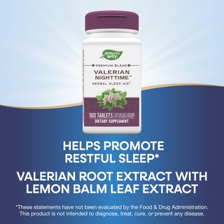 Foto 3 | Suplemento Nature's Way Valerian Nighttime 100 Comprimidos - Venta Internacional.