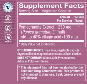 Foto 2 | Suplemento De Extracto De Granada De The Vitamin Shoppe 250 Mg 100 Cápsulas - Venta Internacional.