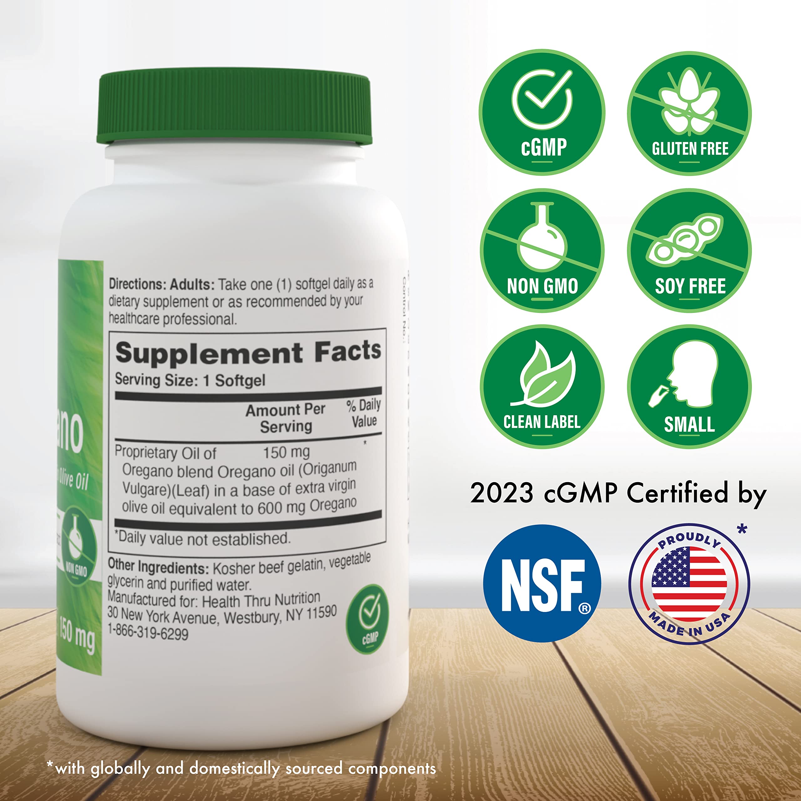 Foto 2 | Aceite De Orégano Supplement Health Thru Nutrition 360 Cápsulas Blandas - Venta Internacional.