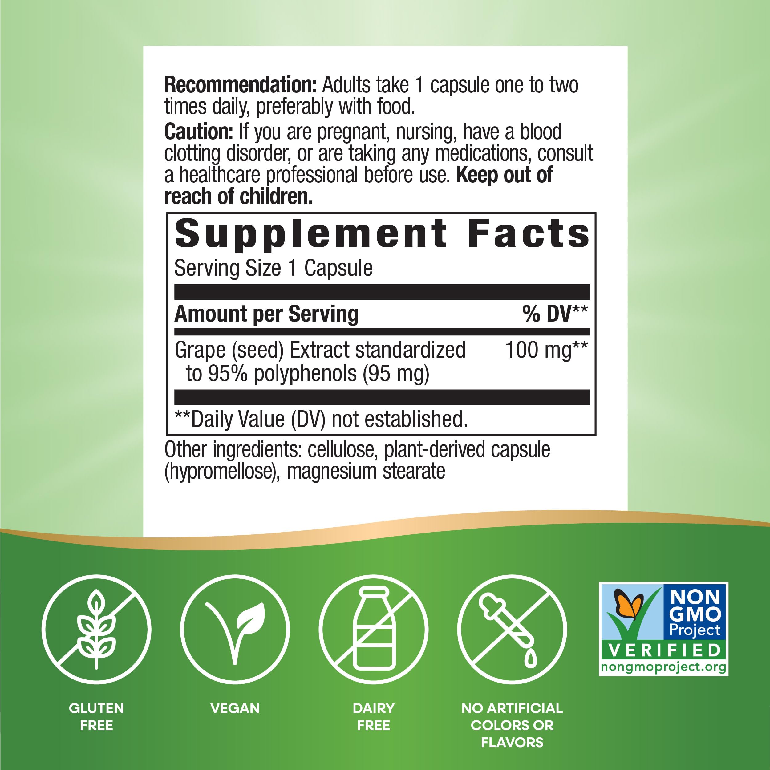 Foto 5 | Suplemento Nature's Way Con Extracto De Semilla De Uva De Primera Calidad  30 Cápsulas - Venta Internacional.
